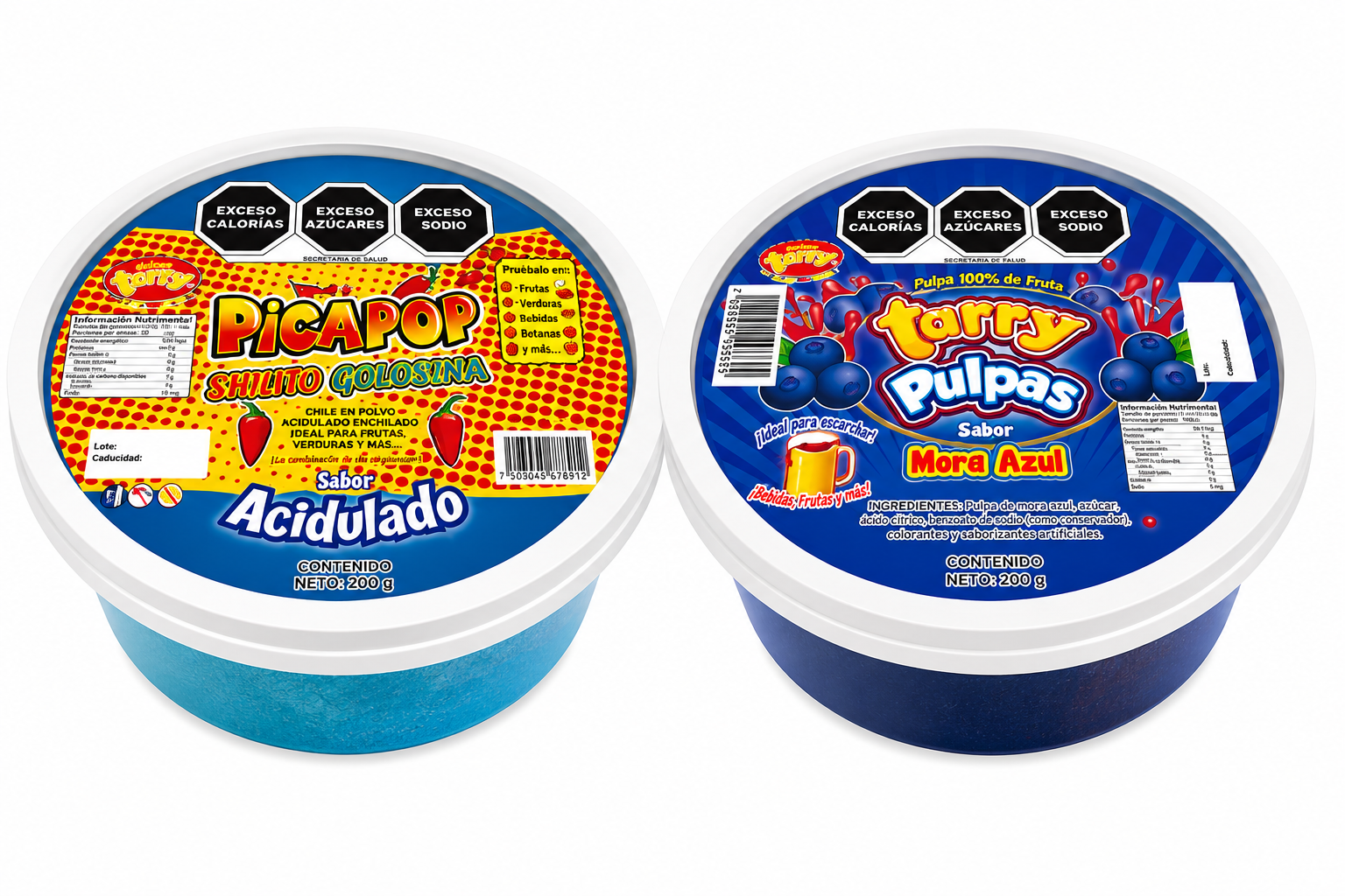 Duo pulpa Micheladas Azul 230ml + Shilito Golosina Azul 150gr