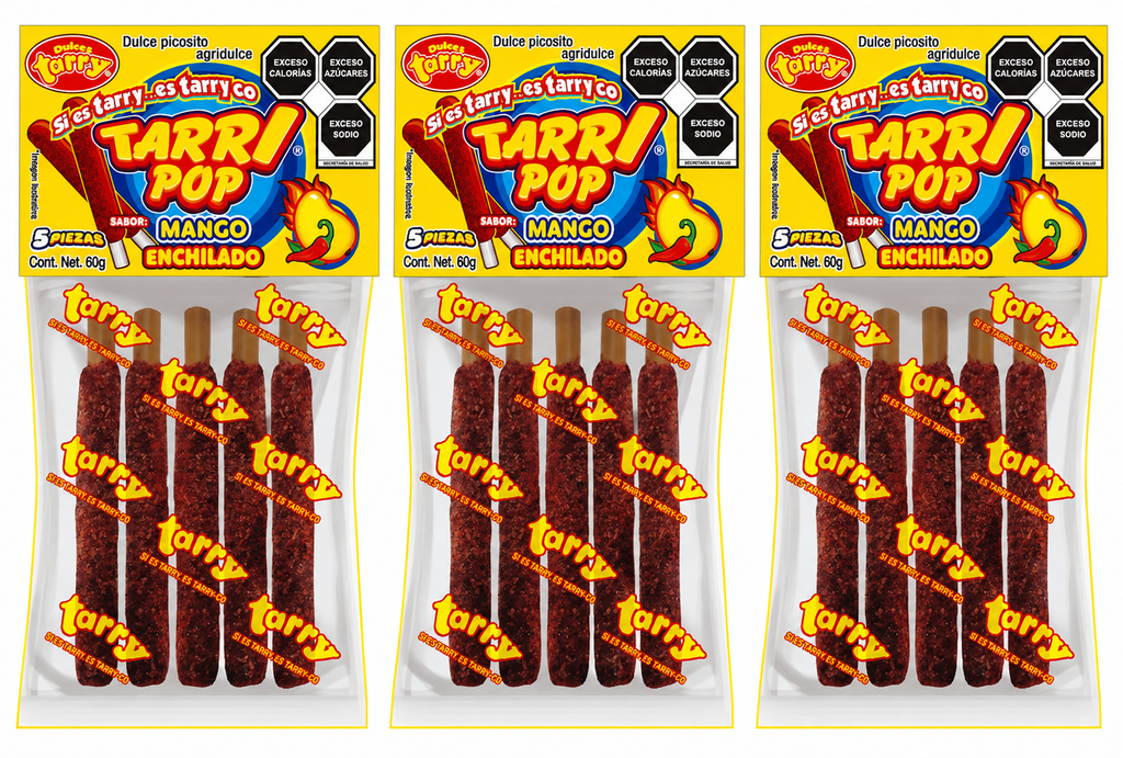 Tarry Pop Banderilla Mango 3 Pack Total 15pz 180gr