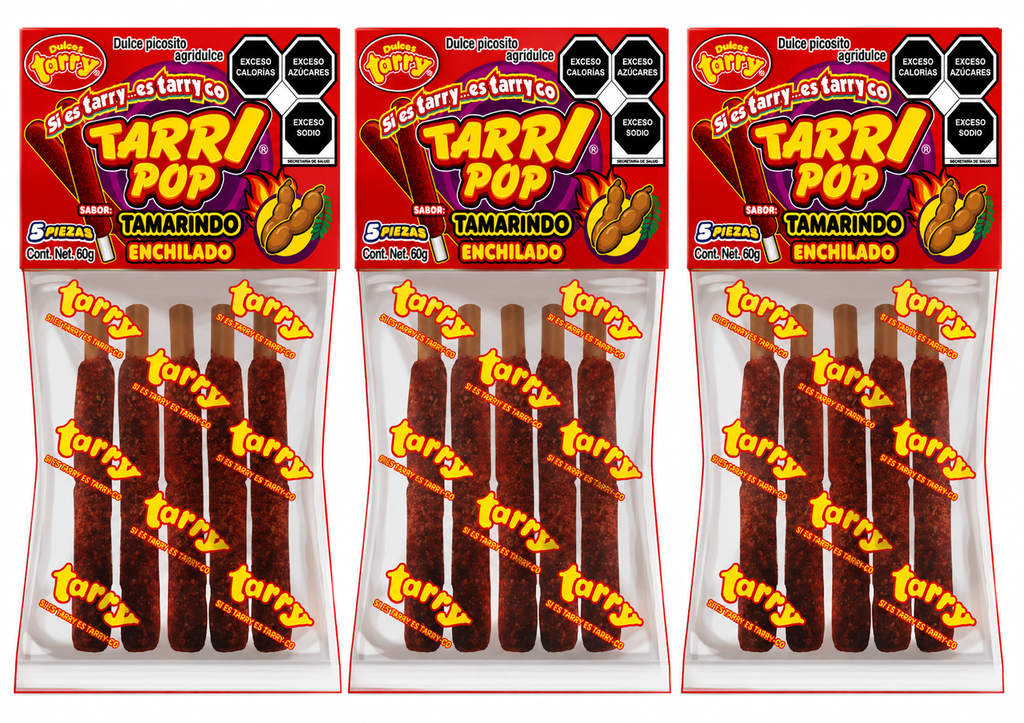 Tarry Pop Banderilla Tamarindo 3 Pack Total 15pz 180gr