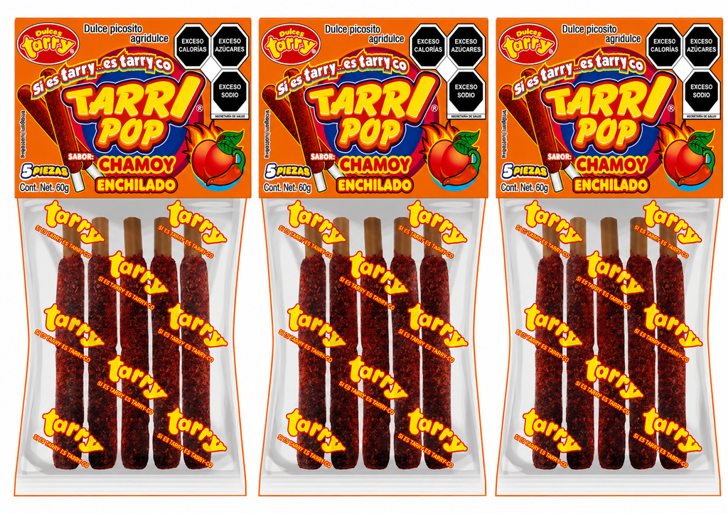 Tarry Pop Banderilla Chamoy 3 Pack Total 15pz 180gr