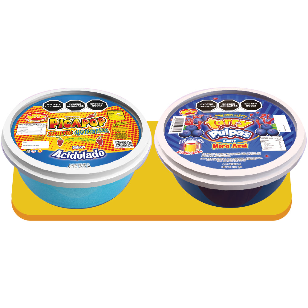 Duo pulpa Micheladas Azul 230ml + Shilito Golosina Azul 150gr