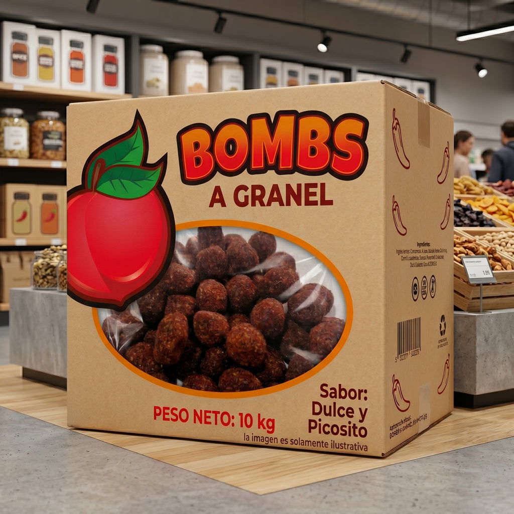 Caja A Granel Tarry Bombs Chamoy 10kg Bolitas De Chile