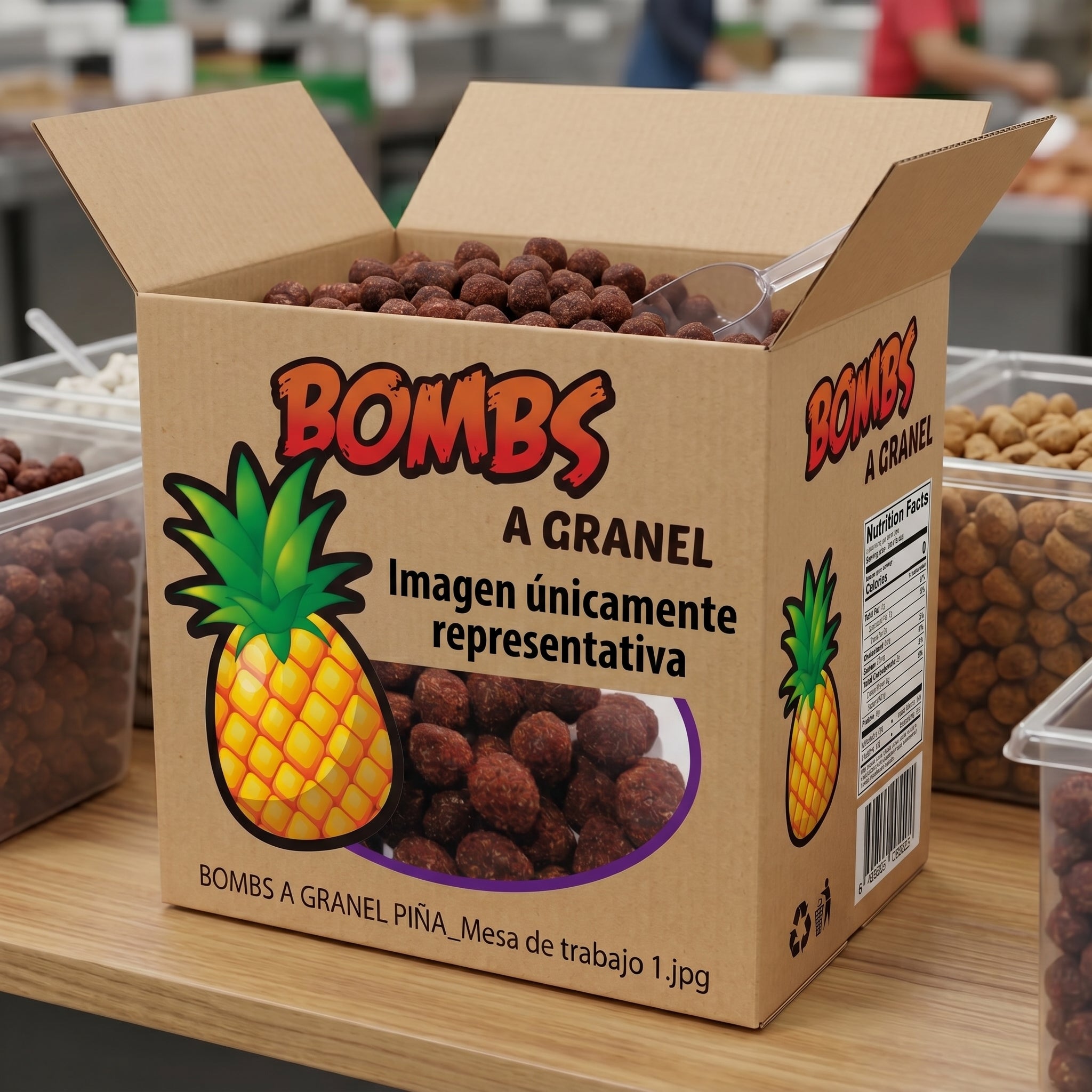 Caja A Granel Tarry Bombs Piña 10kg Bolitas De Chile