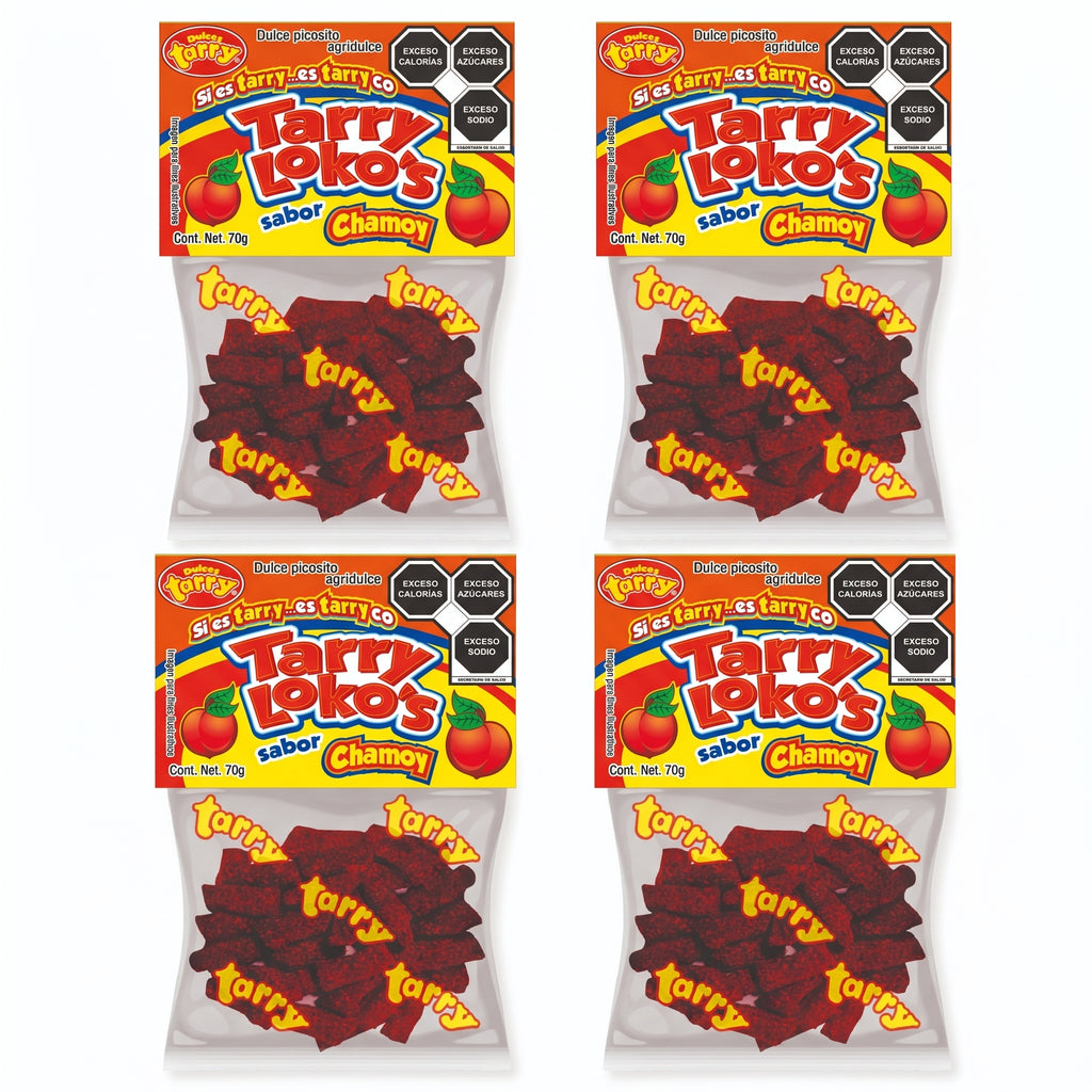 Tarry Lokos Chamoy Chile 4packs 280gr Trocitos Enchilados