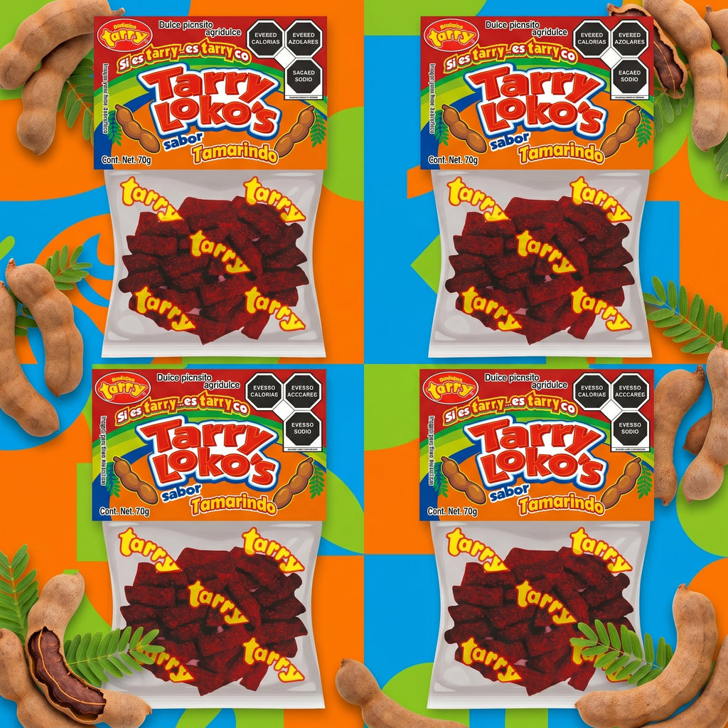 Tarry Lokos Tamarindo Chile 4packs 280gr Trocitos Enchilados