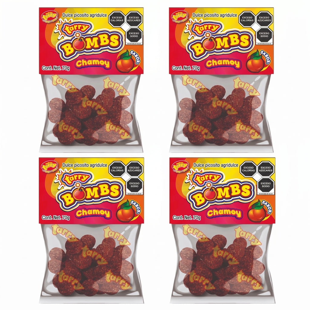 Tarry Bombs Chamoy 4 Packs 280gr Bolitas Dulce Enchilado