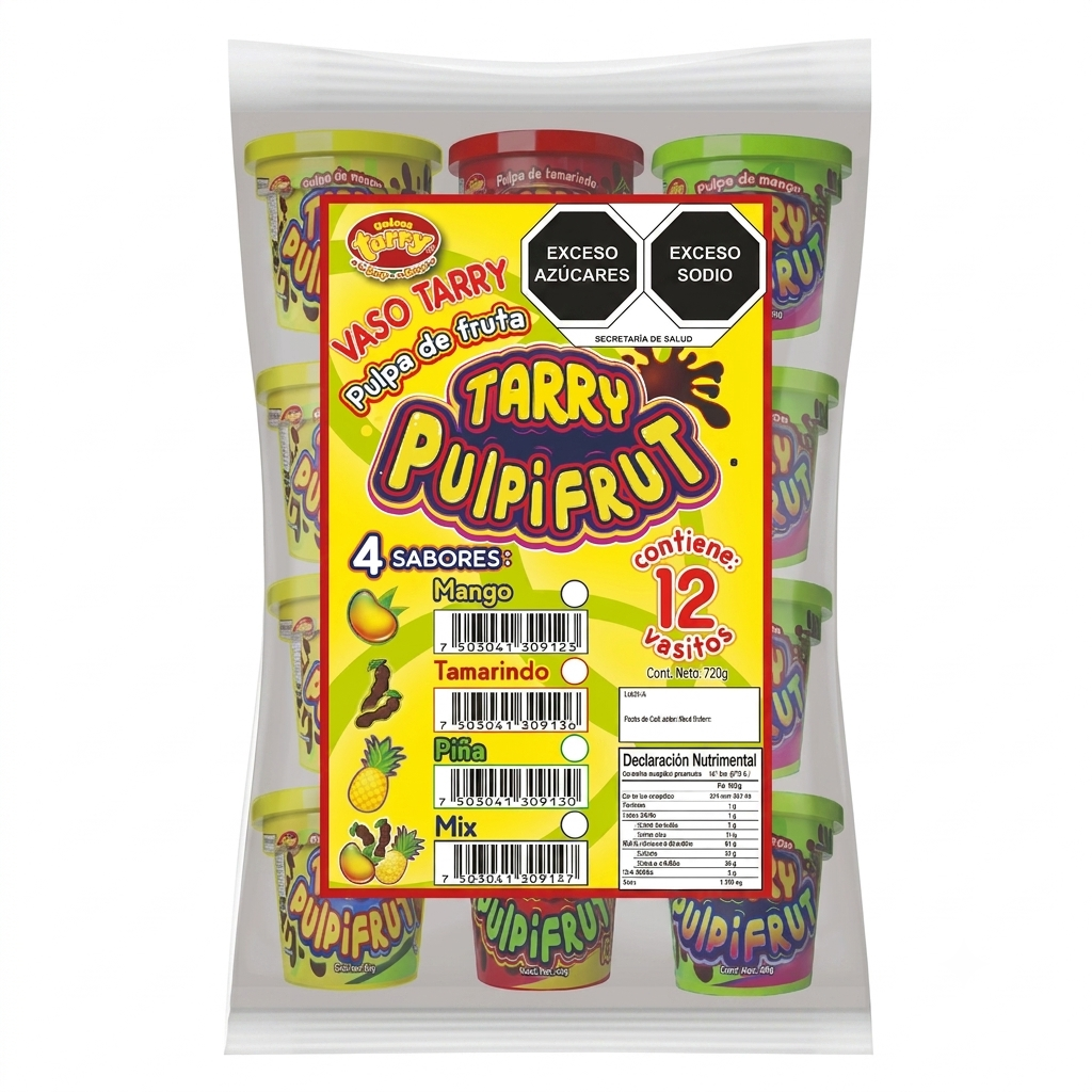 Tarry Pulpifrut 12 Vasitos Mix Tamarindo Mango
