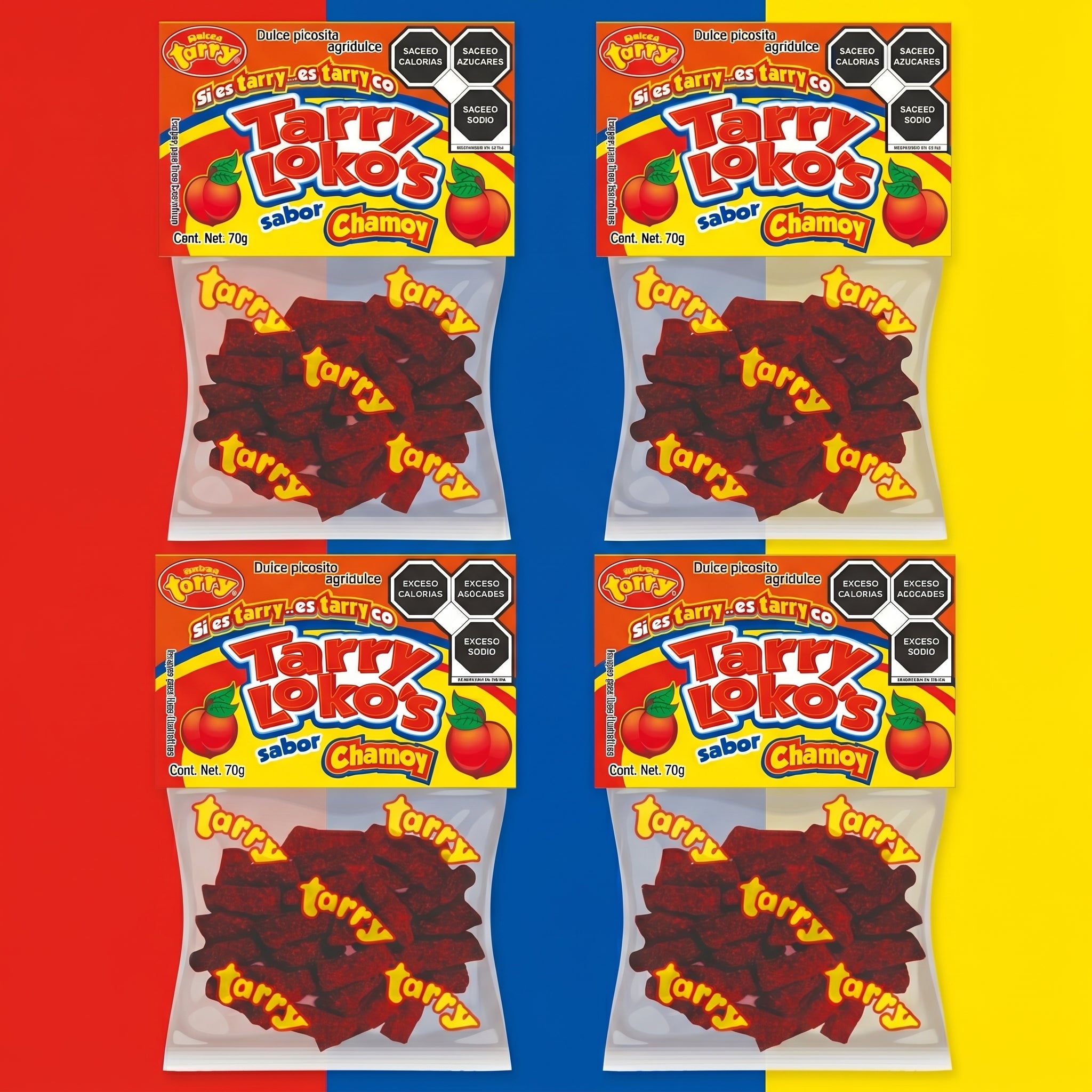 Tarry Lokos Chamoy Chile 4packs 280gr Trocitos Enchilados
