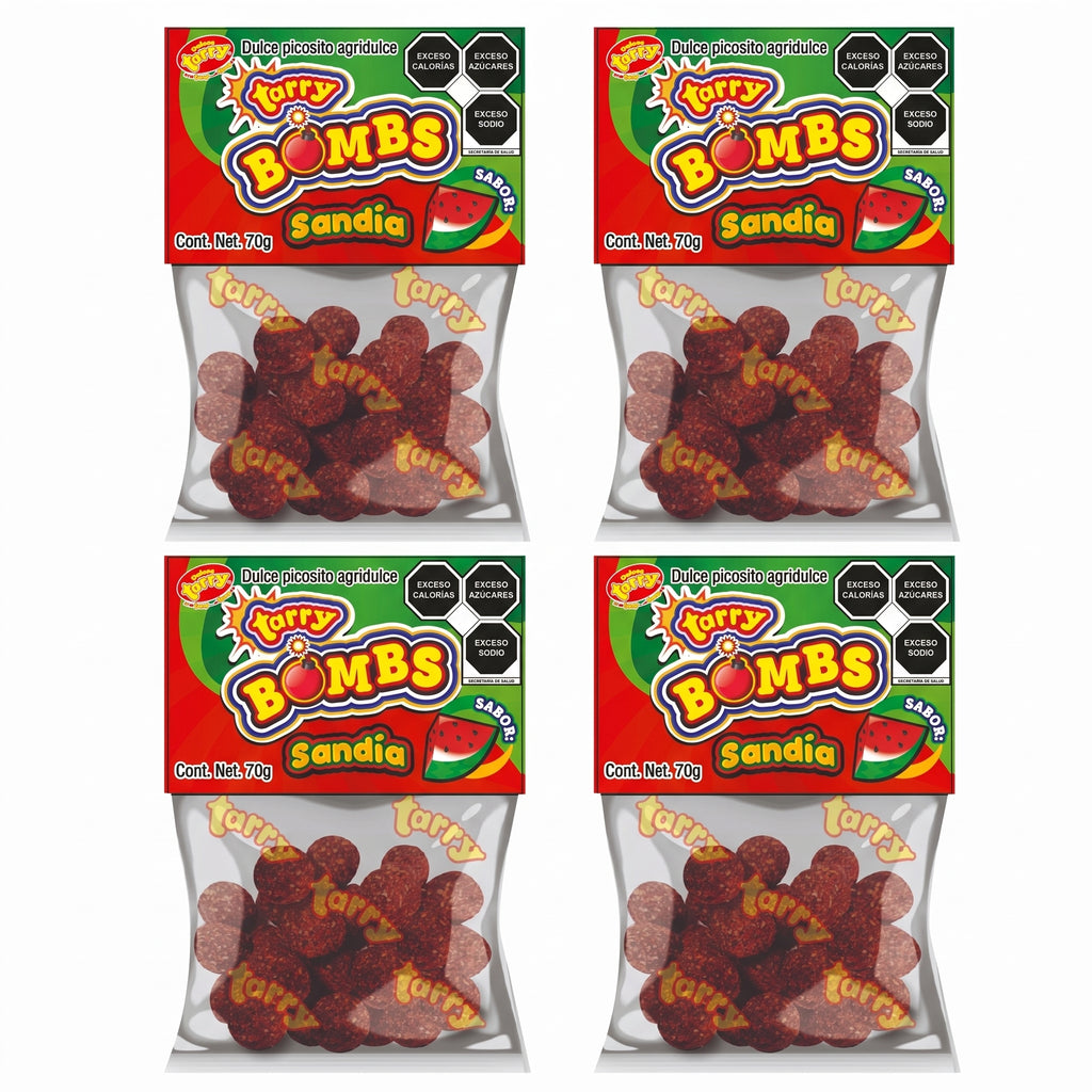 Tarry Bombs Sandia 4 Packs 280gr Bolitas Dulce Enchilado