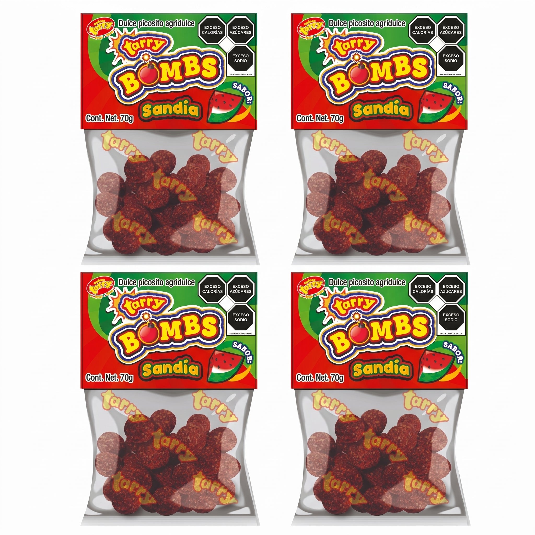Tarry Bombs Sandia 4 Packs 280gr Bolitas Dulce Enchilado