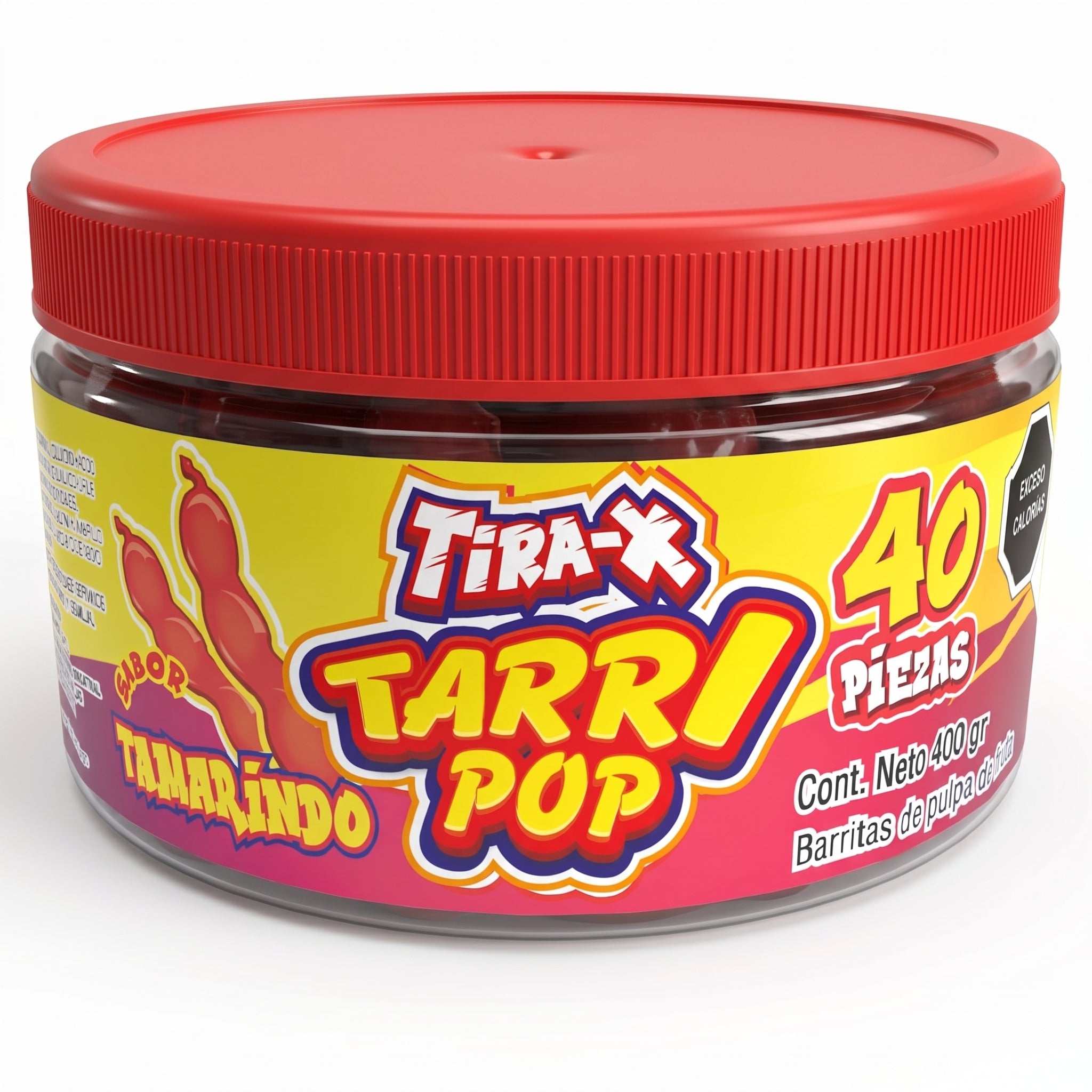Vitrolero Tira-x Tarrypop Tamarindo Chile 400gr 40pz