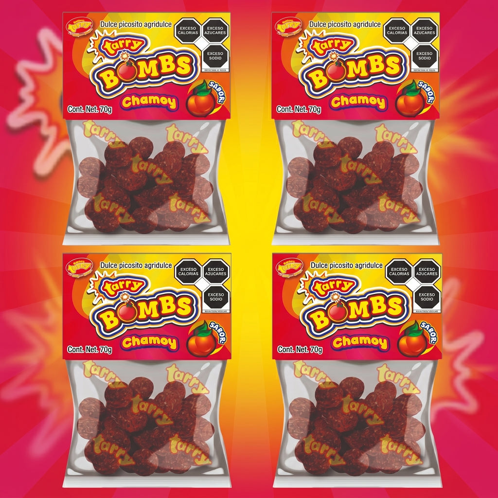 Tarry Bombs Chamoy 4 Packs 280gr Bolitas Dulce Enchilado