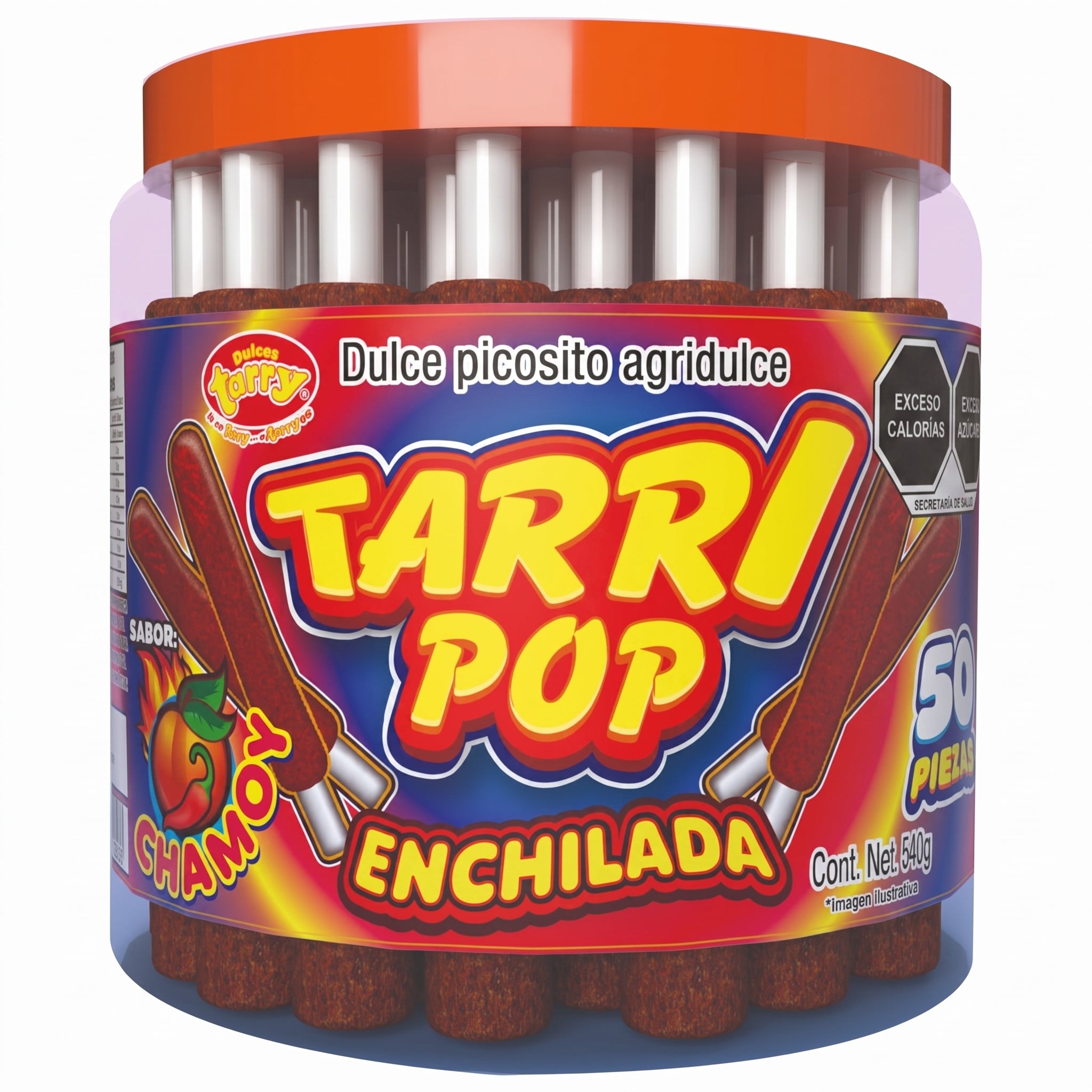 Tarry Pop Vitrolero Banderilla Chamoy 50pz 540gr Micheladas