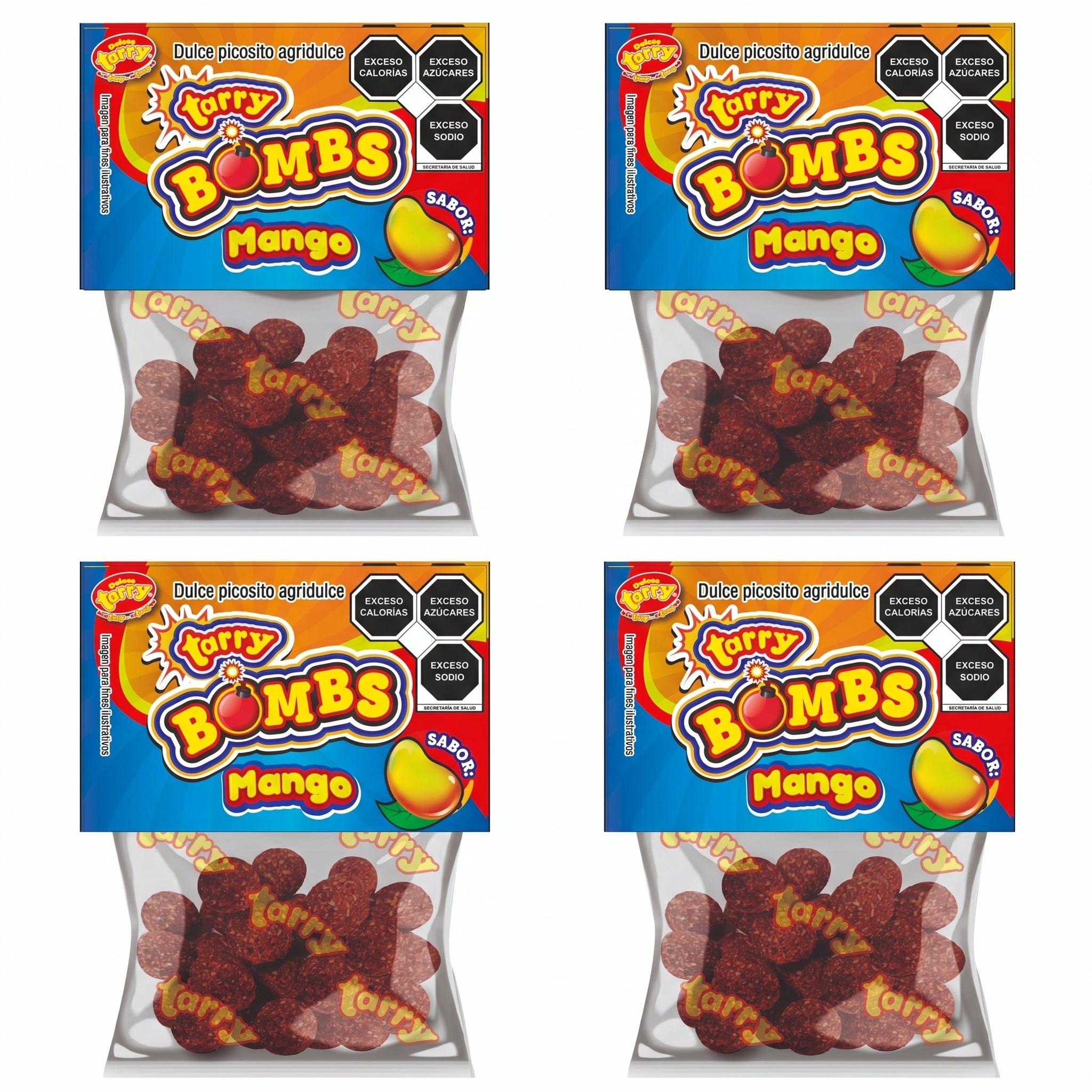 Tarry Bombs Mango 4 Packs 280gr Bolitas De Dulce Enchilado