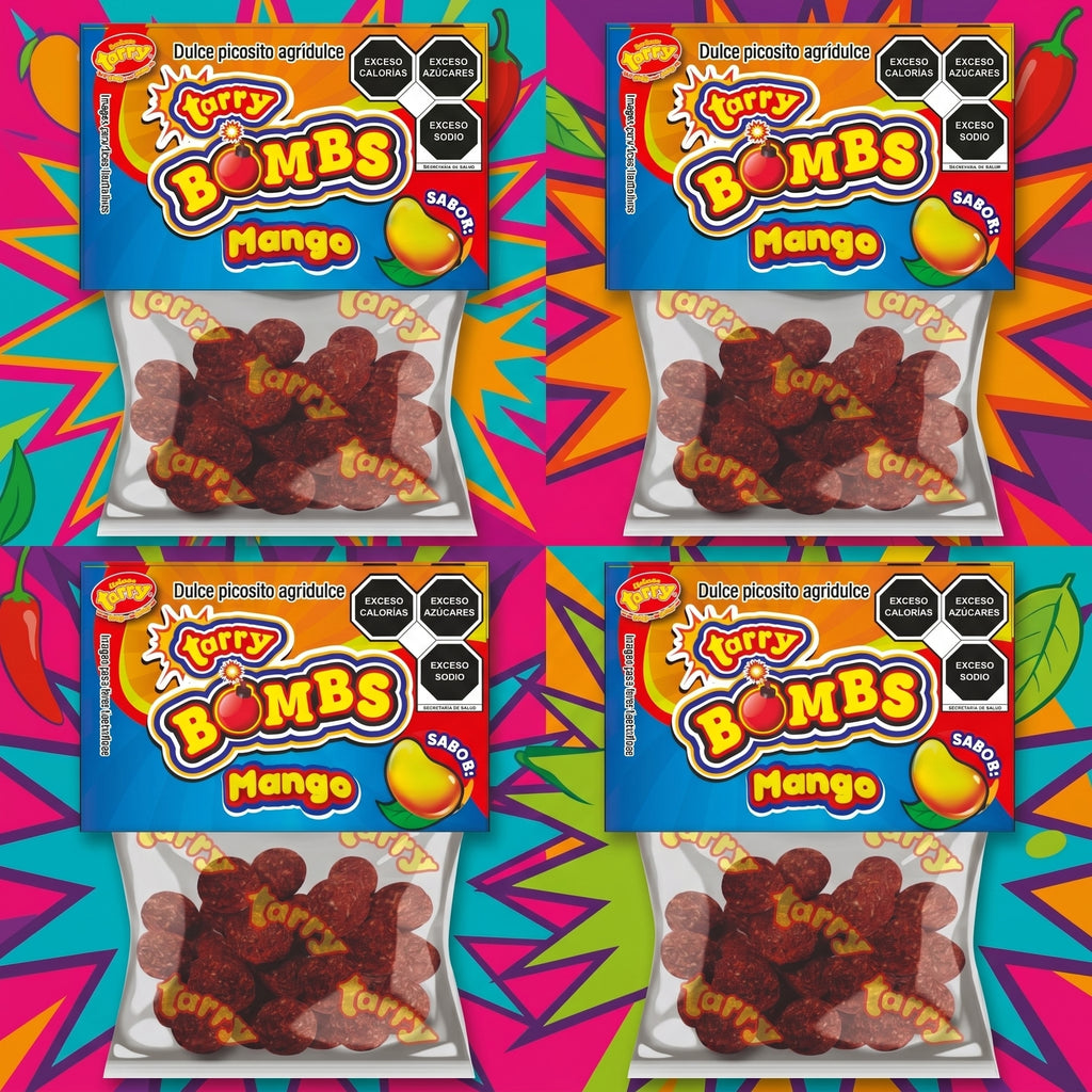 Tarry Bombs Mango 4 Packs 280gr Bolitas De Dulce Enchilado