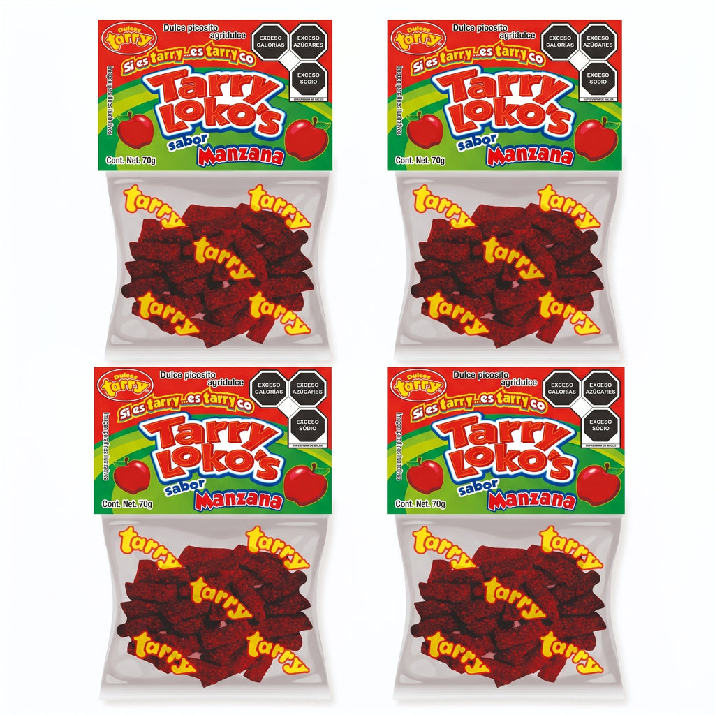 Tarry Lokos Manzana Chile 4packs 280gr Trocitos Enchilados