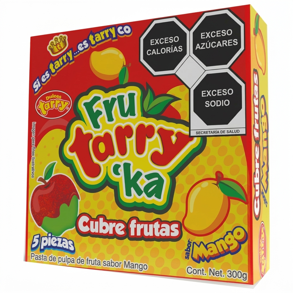 Caja Tarry Fruta Rika Mango Cubre Manzanas Pulpa 5pz 300gr