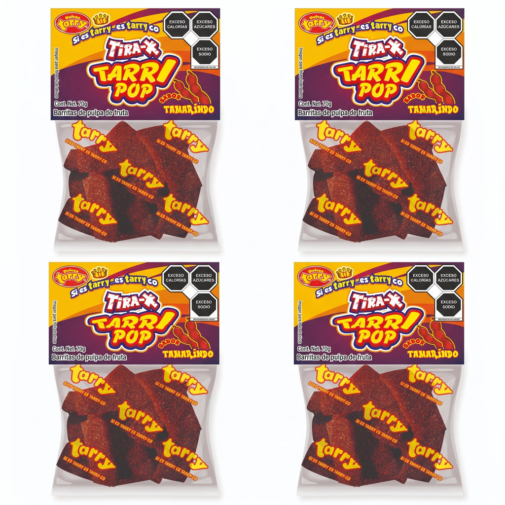 Tira-x Tarrypop Tamarindo Chile 4 Packs 280gr