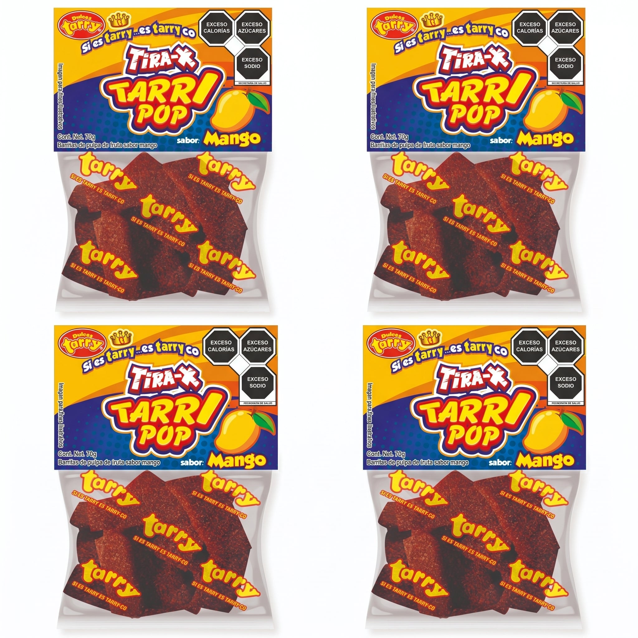 Tira-x Tarrypop Mango Chile 4 Packs 280gr