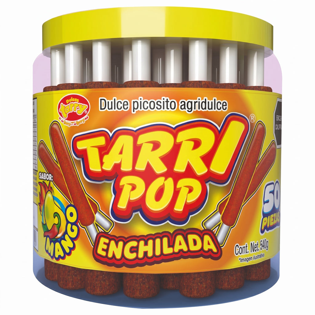 Tarry Pop Vitrolero Banderilla Mango 50pz 540 Gr Micheladas