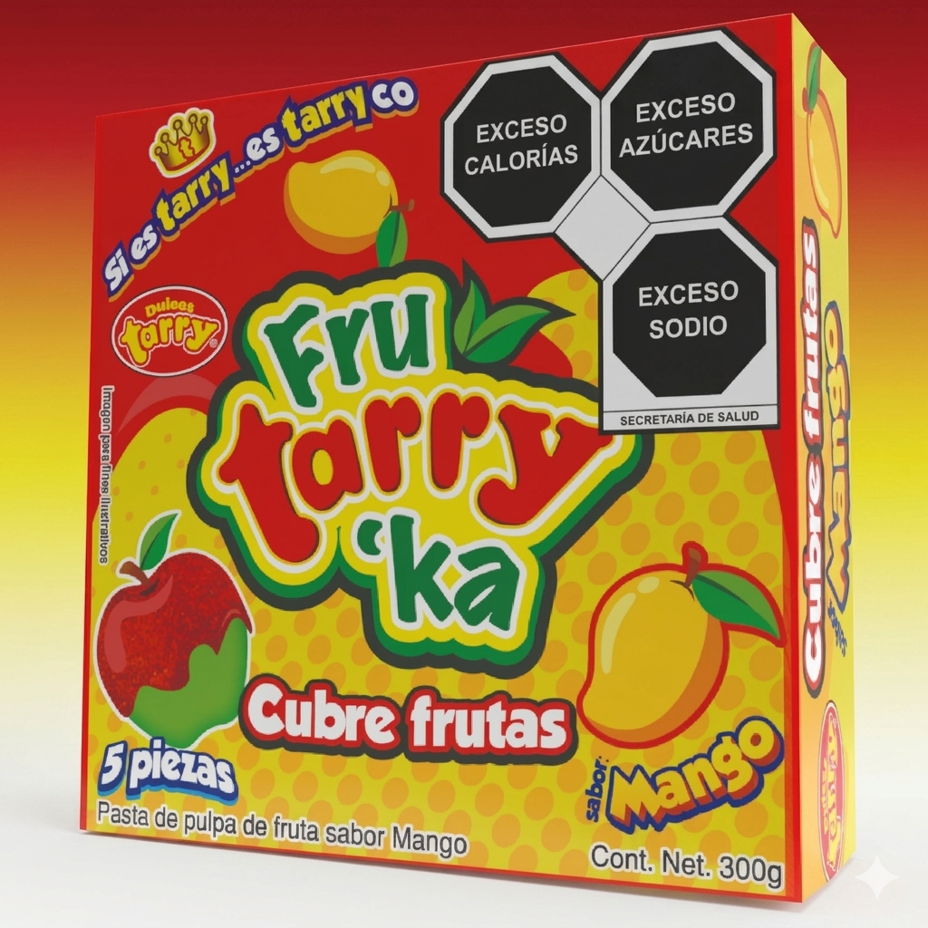 Caja Tarry Fruta Rika Mango Cubre Manzanas Pulpa 5pz 300gr