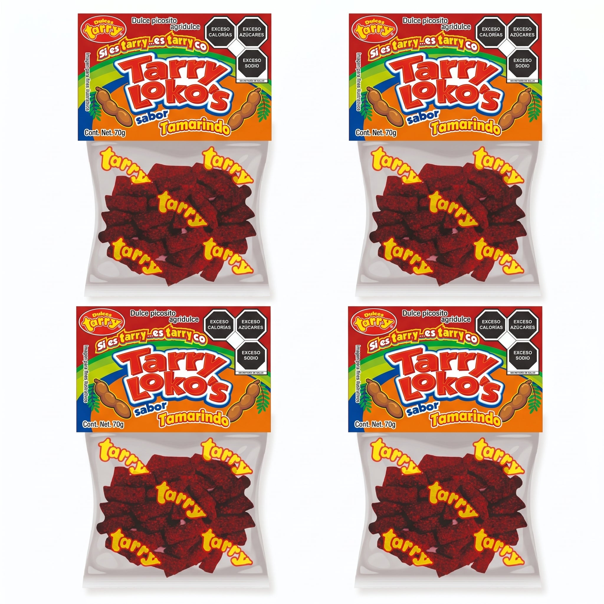 Tarry Lokos Tamarindo Chile 4packs 280gr Trocitos Enchilados