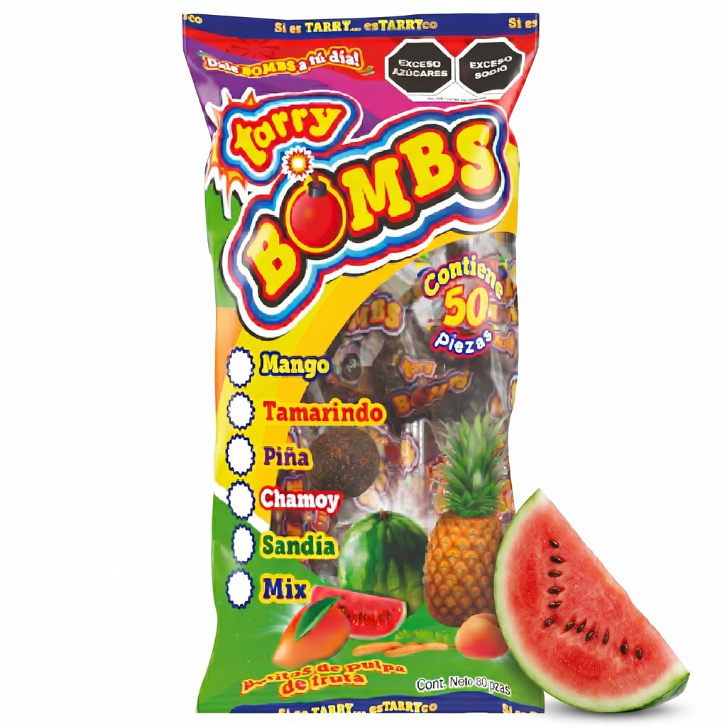 Bolsa Tarry Bombs Sandia 218gr 50pz Bolitas De Chile