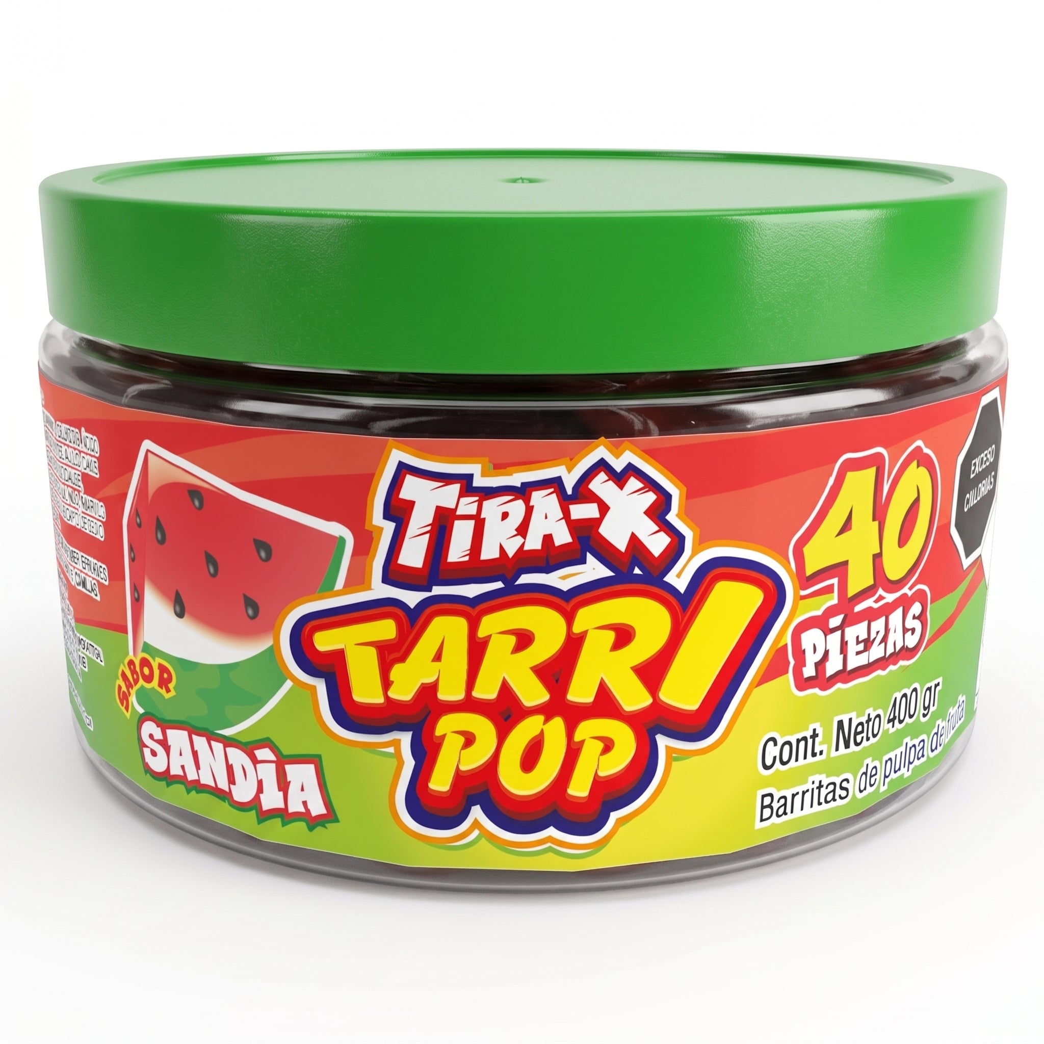Vitrolero Tira-x Tarrypop Sandía Chile 400gr 40pz