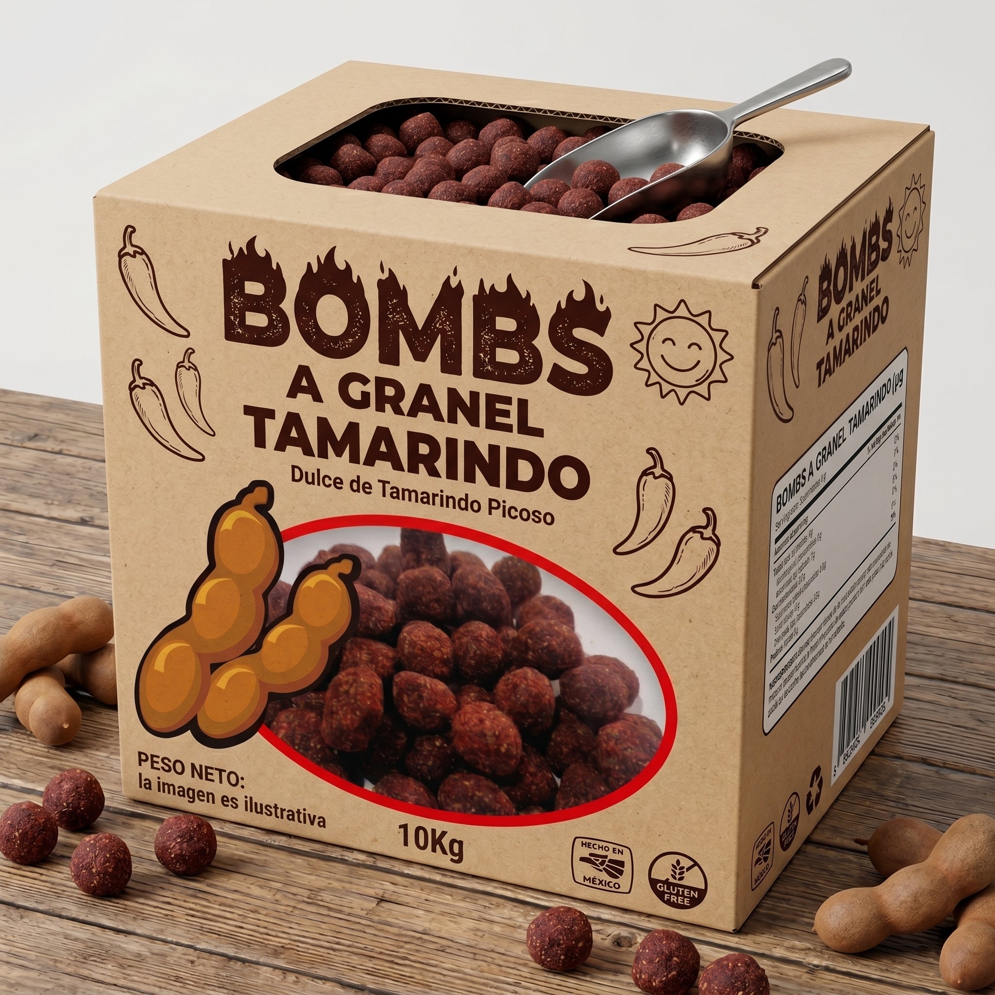 Caja A Granel Tarry Bombs Tamarindo 10kg Bolitas De Chile