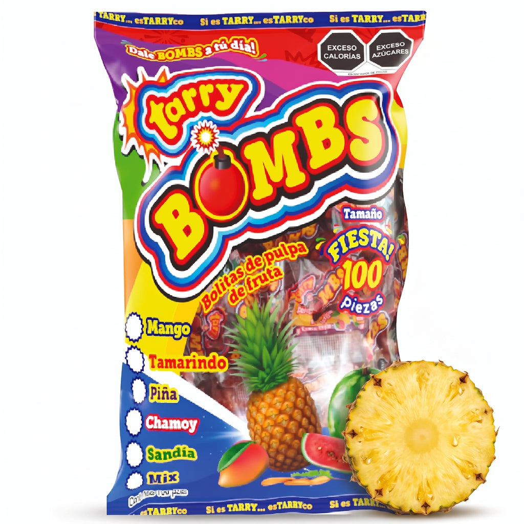 Bolsa Tarry Bombs Piña 413gr 100pz Bolitas De Chile
