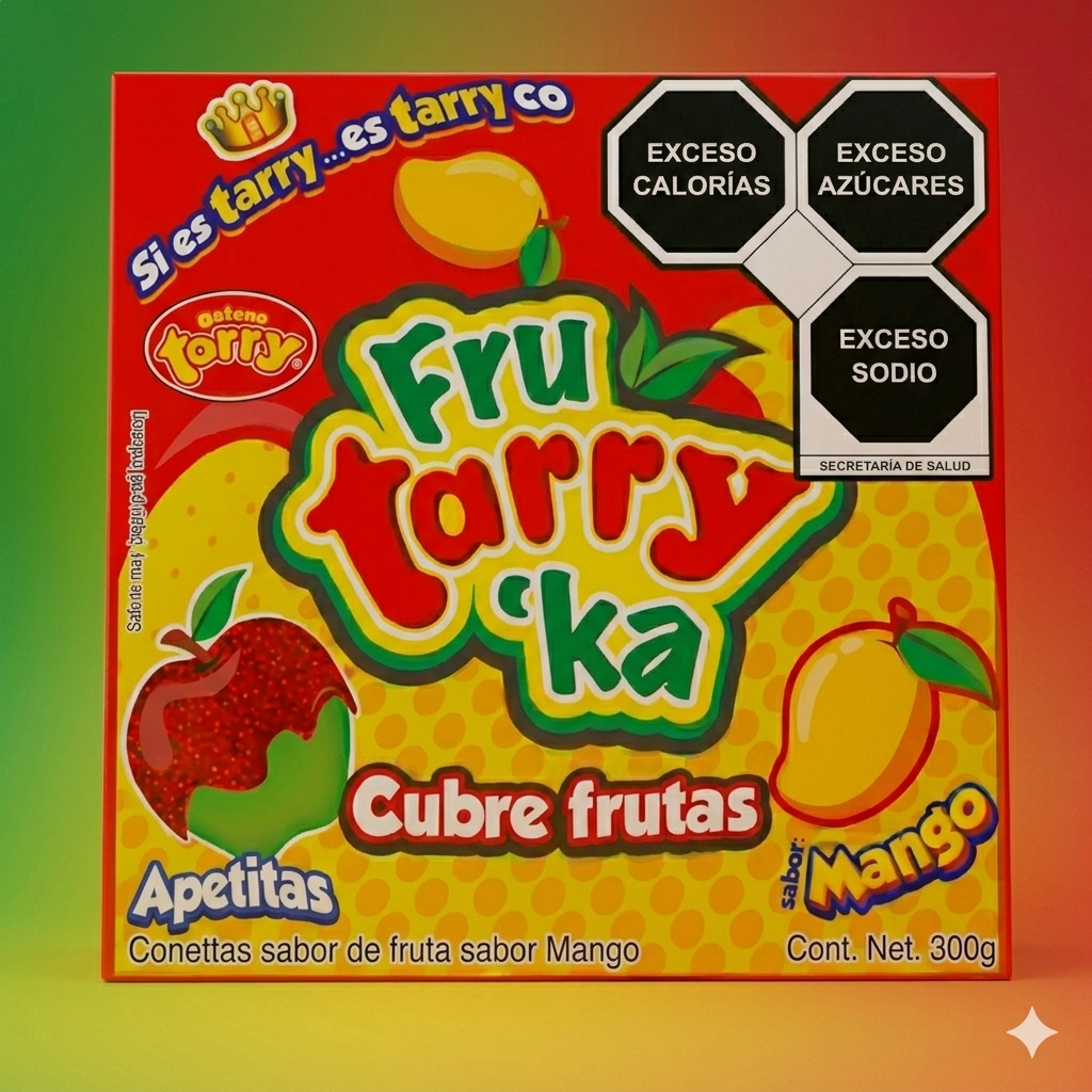 Caja Tarry Fruta Rika Mango Cubre Manzanas Pulpa 5pz 300gr