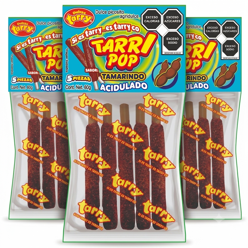 Tarry Pop Banderilla Tamarindo 3pack Total 15pz 180gr