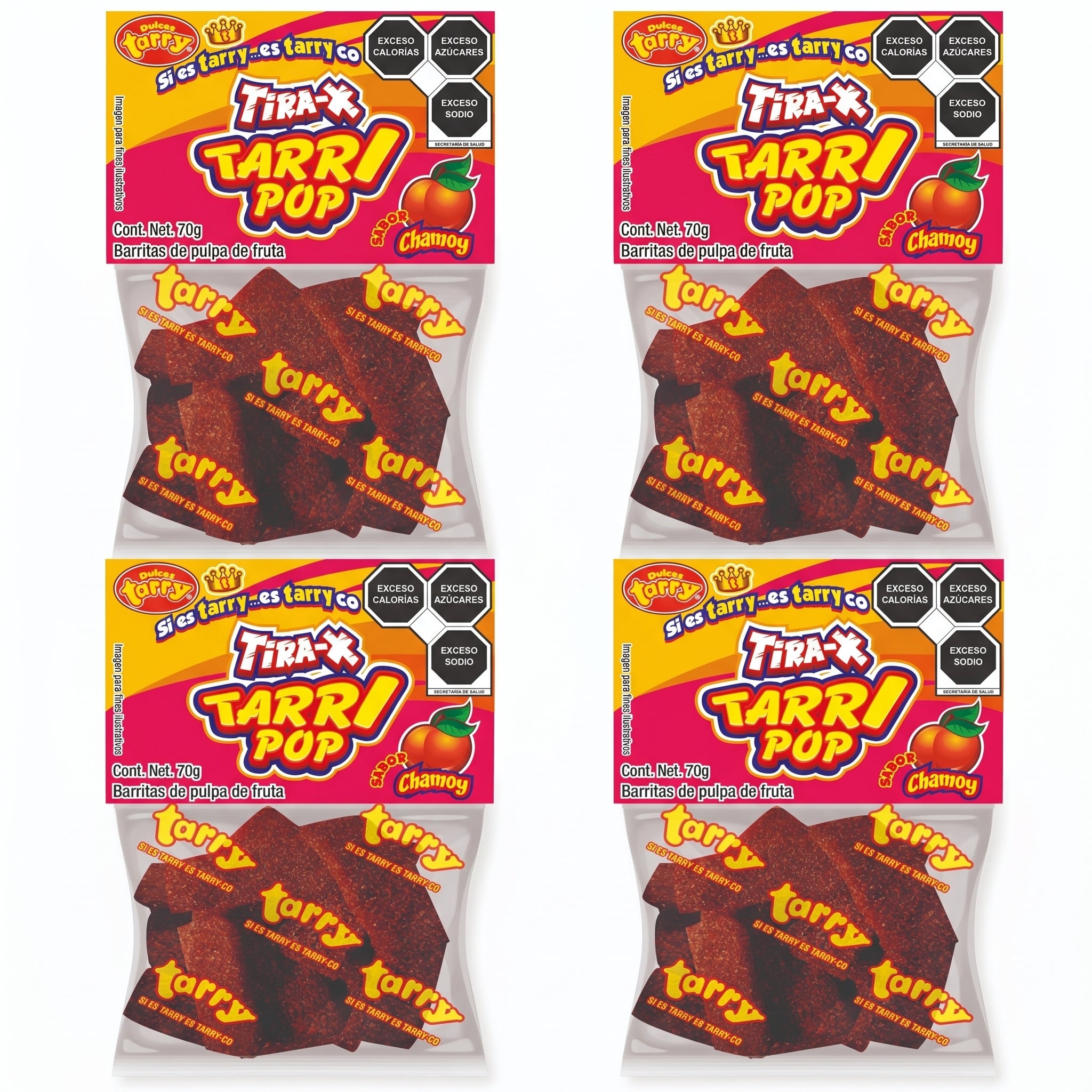 Tira-x Tarrypop Chamoy Chile 4 Packs 280gr