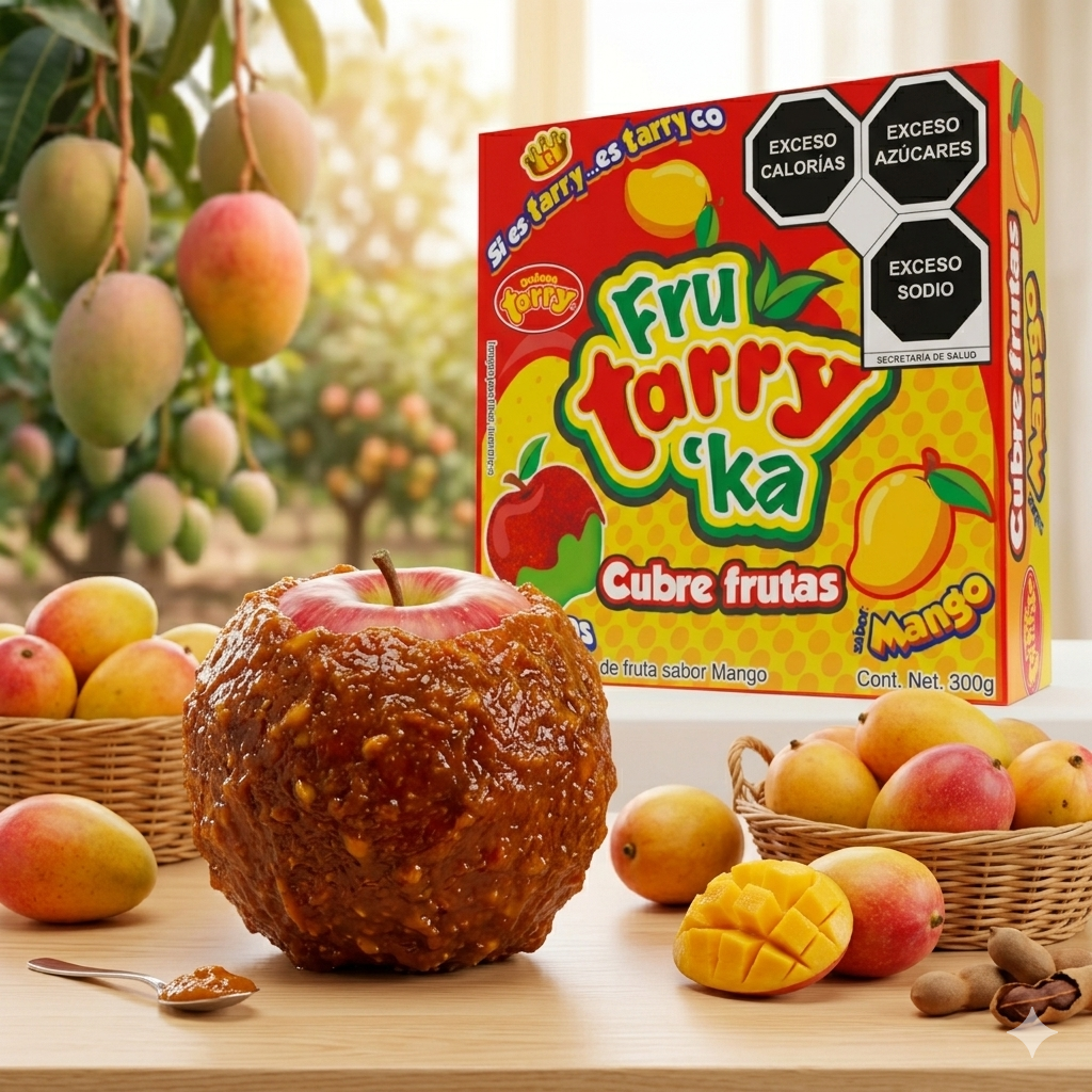Caja Tarry Fruta Rika Mango Cubre Manzanas Pulpa 5pz 300gr