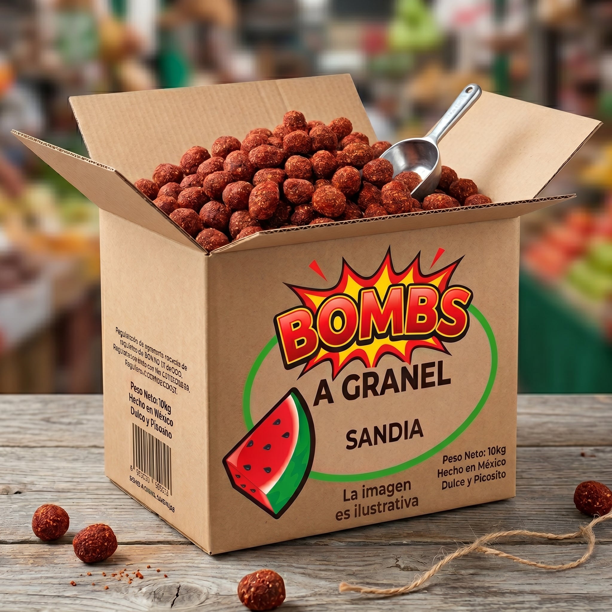 Caja A Granel Tarry Bombs Sandía 10kg Bolitas De Chile