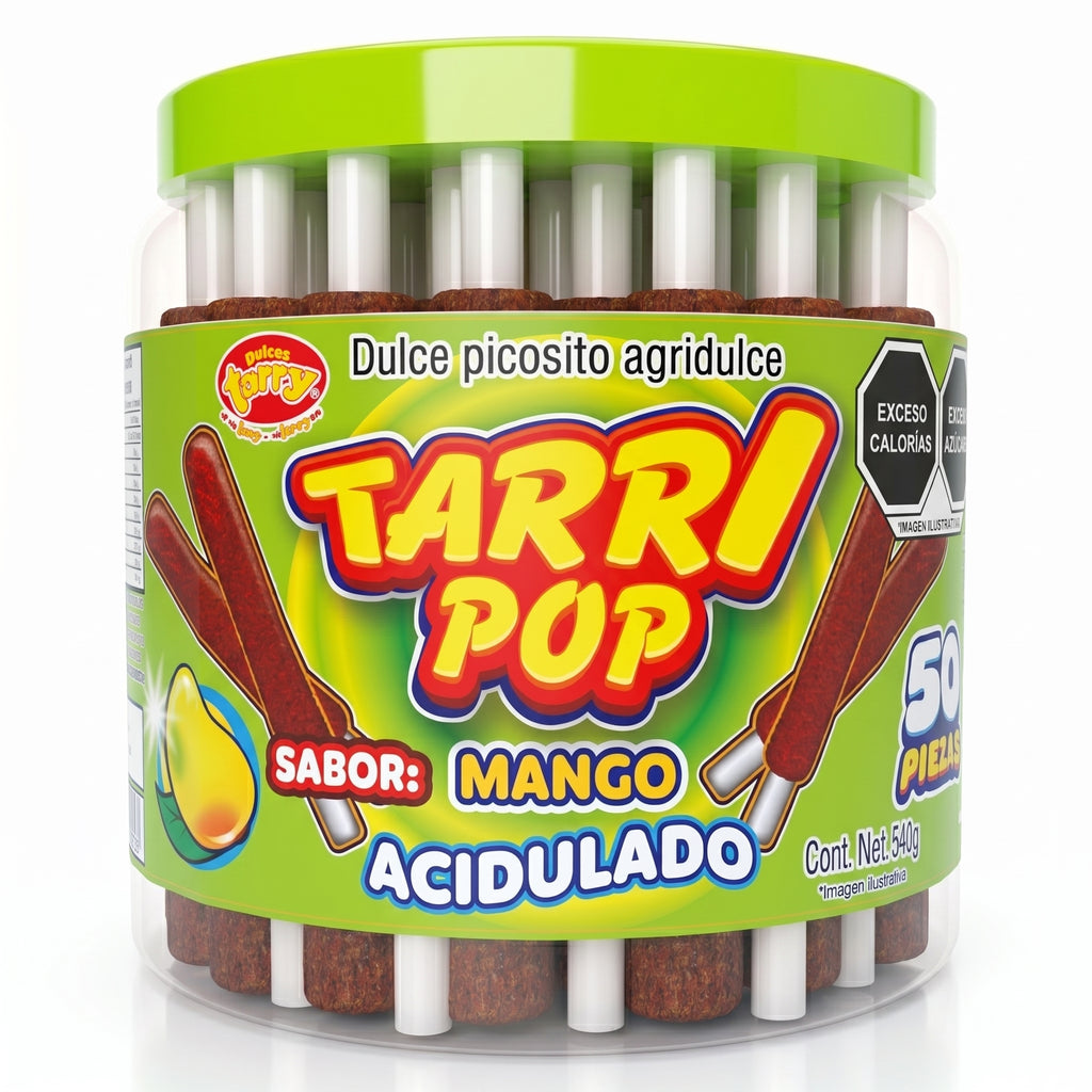 Tarry Pop Vitrolero Banderilla Mango 50pz 540gr Micheladas