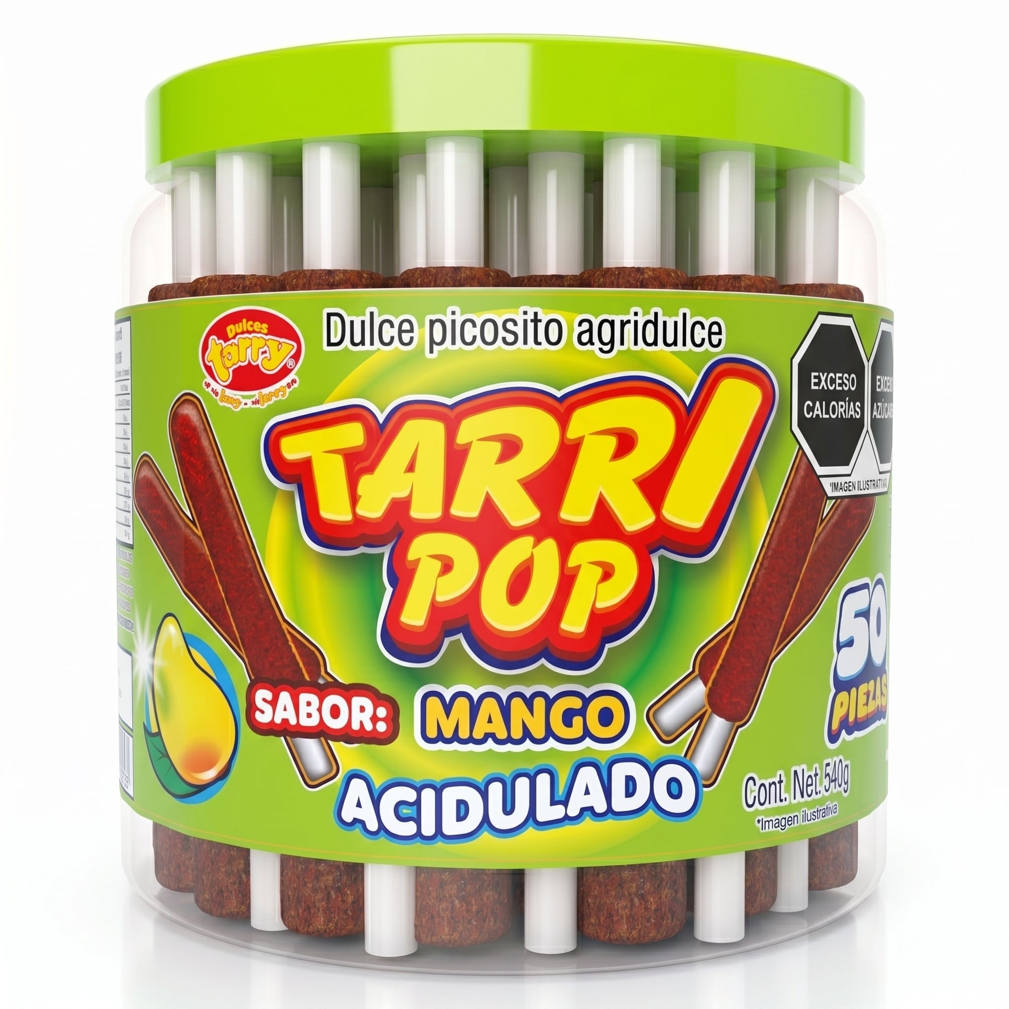 Tarry Pop Vitrolero Banderilla Mango 50pz 540gr Micheladas
