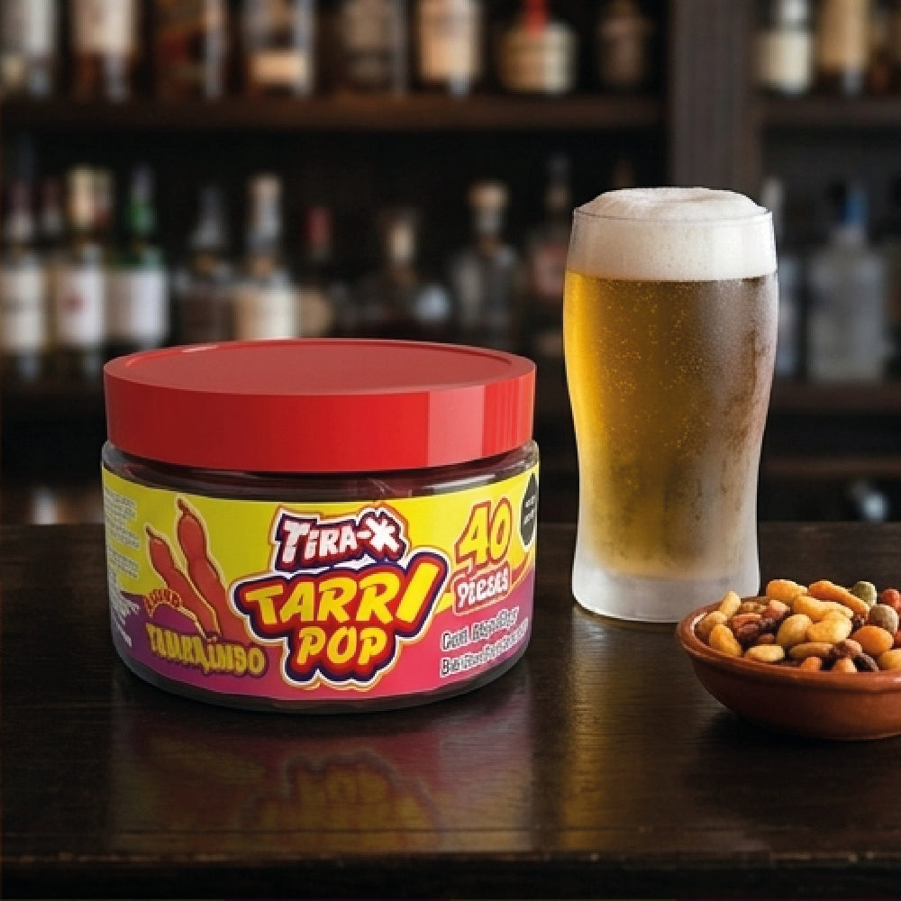 Vitrolero Tira-x Tarrypop Tamarindo Chile 400gr 40pz