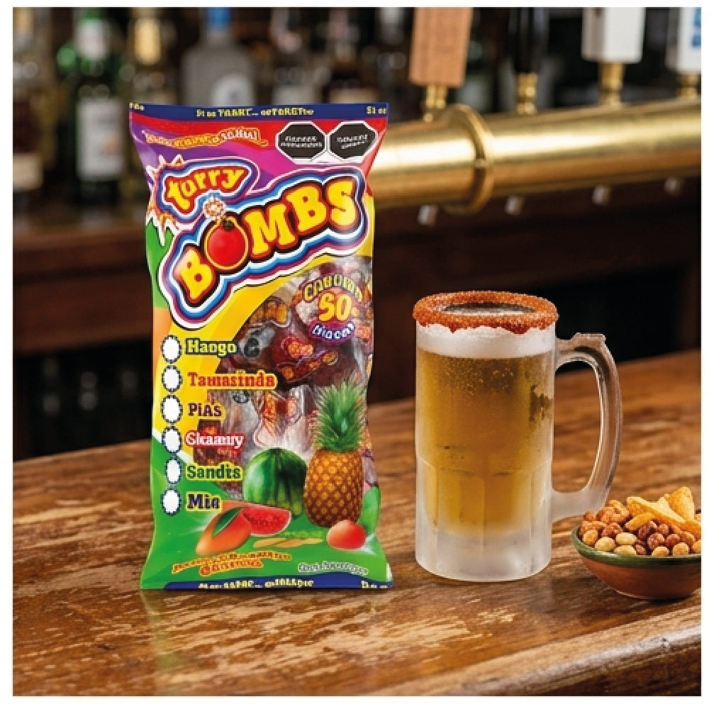 Bolsa Tarry Bombs Piña 218gr 50pz Bolitas De Chile