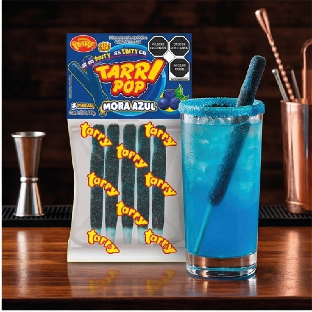 Tarry Pop Banderilla Mora Azul 3 Pack Total 15pz 180gr