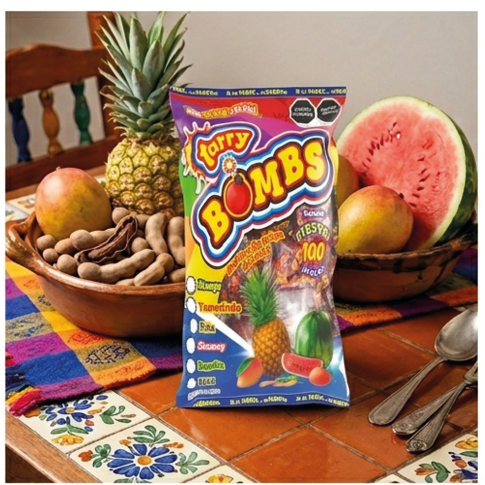 Bolsa Tarry Bombs Tamarindo 413gr 100pz Bolitas De Chile