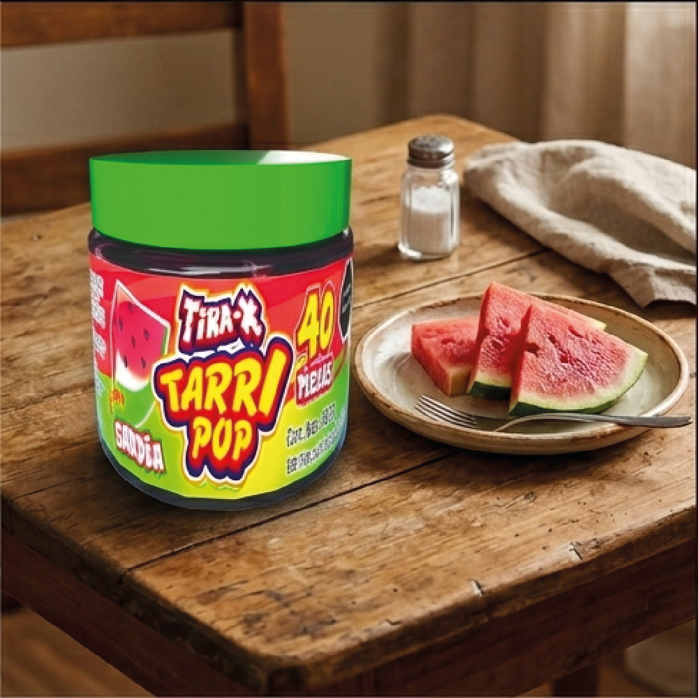 Vitrolero Tira-x Tarrypop Sandía Chile 400gr 40pz