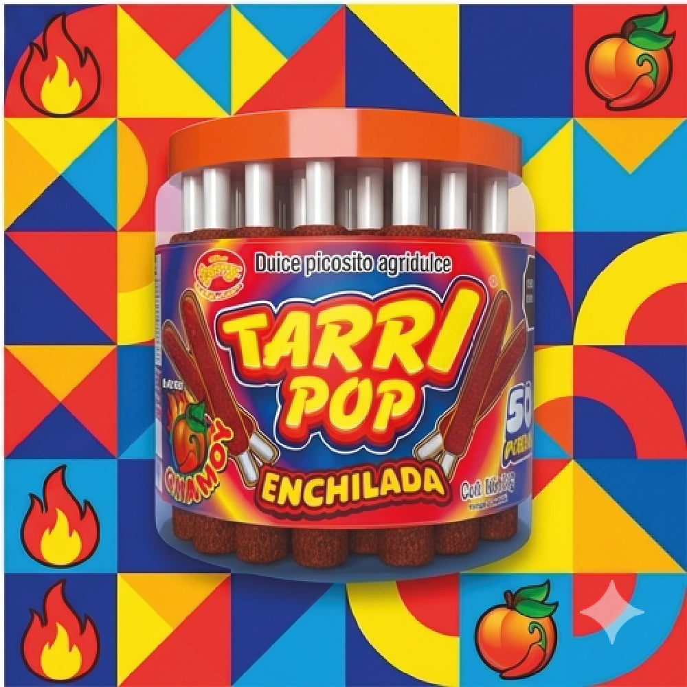 Tarry Pop Vitrolero Banderilla Chamoy 50pz 540gr Micheladas