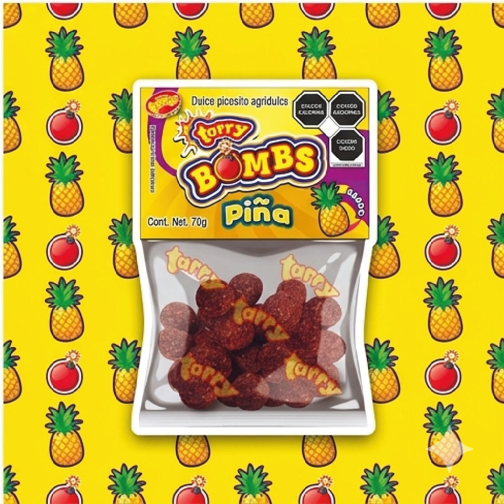 Tarry Bombs Piña 4 Packs 280gr Bolitas Dulce Enchilado