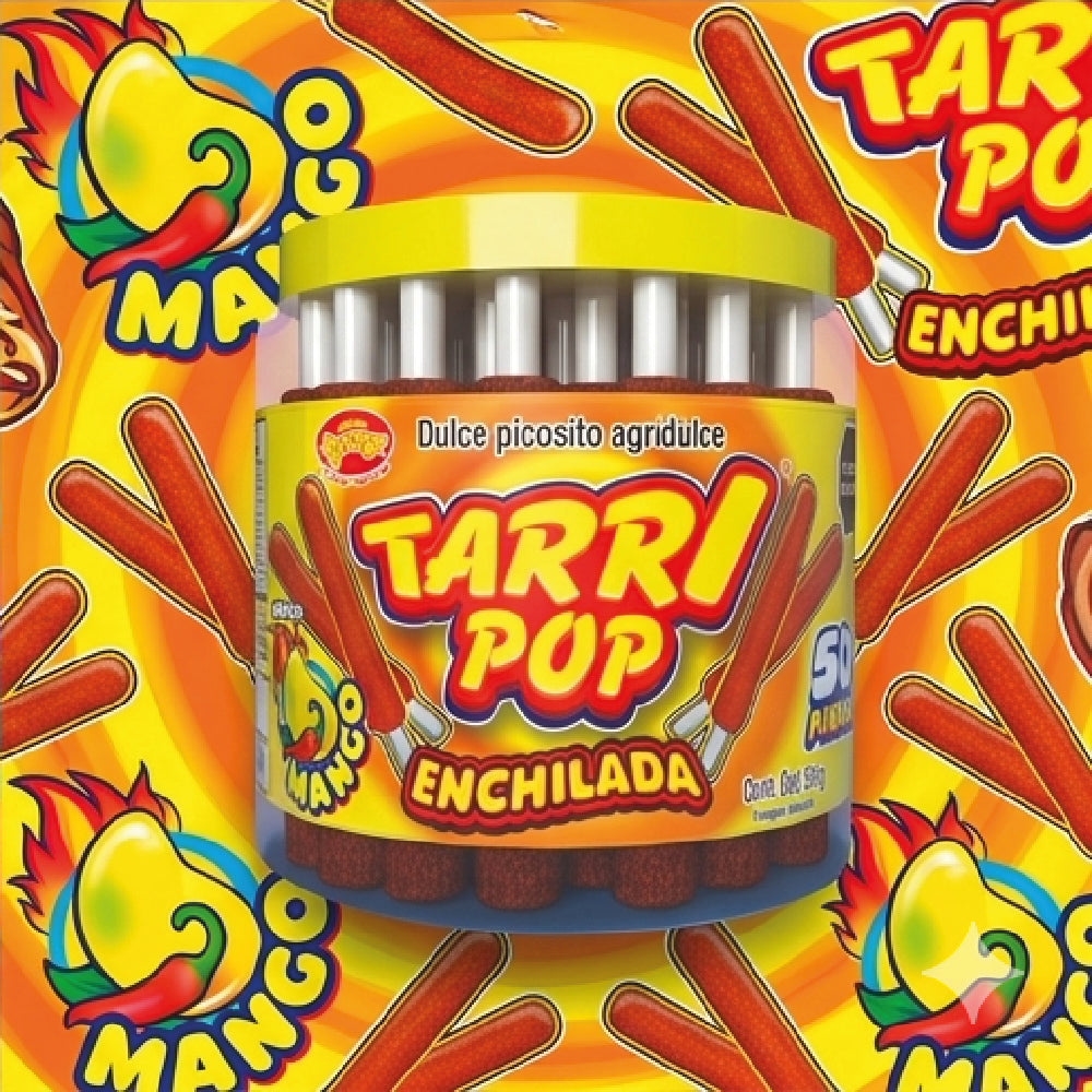 Tarry Pop Vitrolero Banderilla Mango 50pz 540 Gr Micheladas