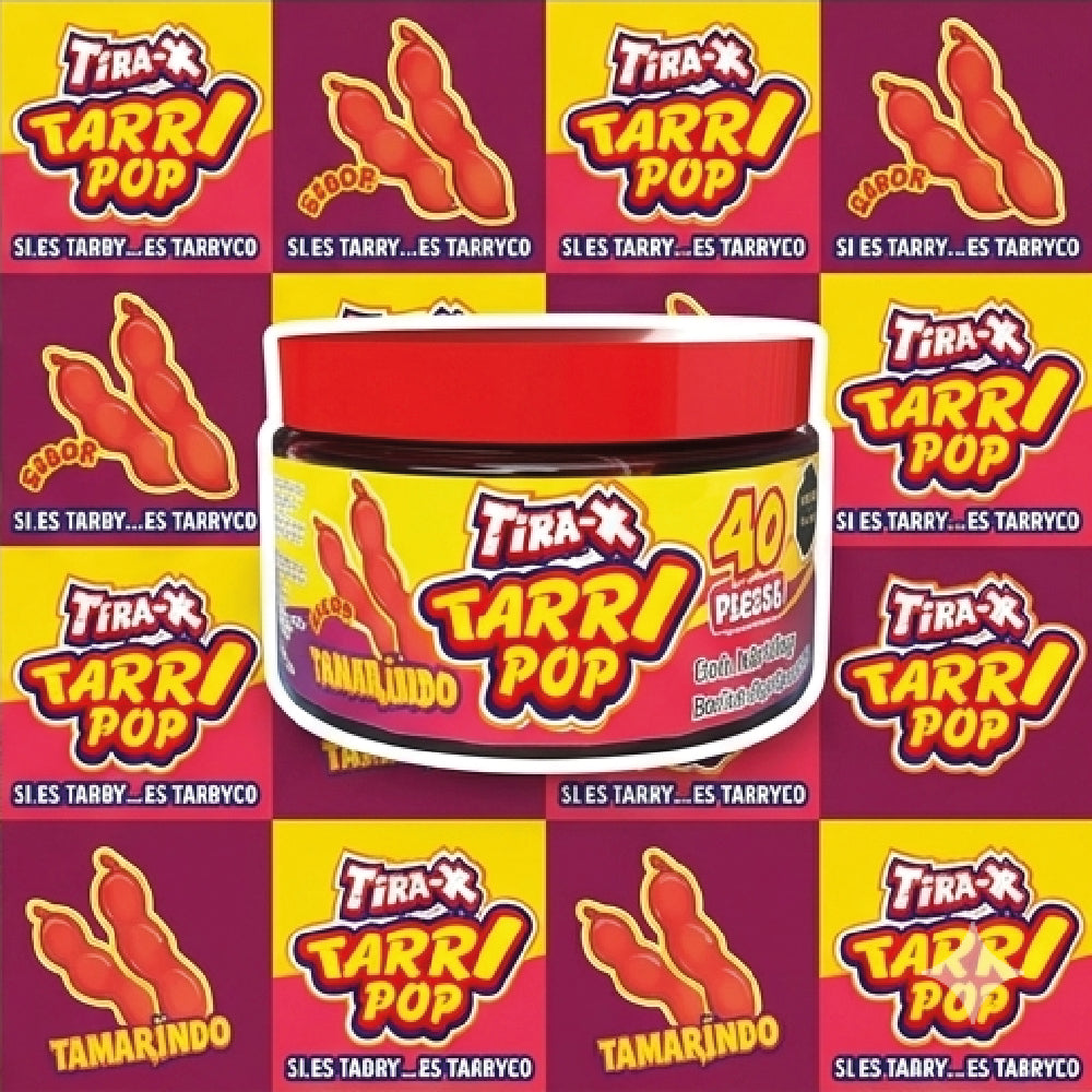 Vitrolero Tira-x Tarrypop Tamarindo Chile 400gr 40pz