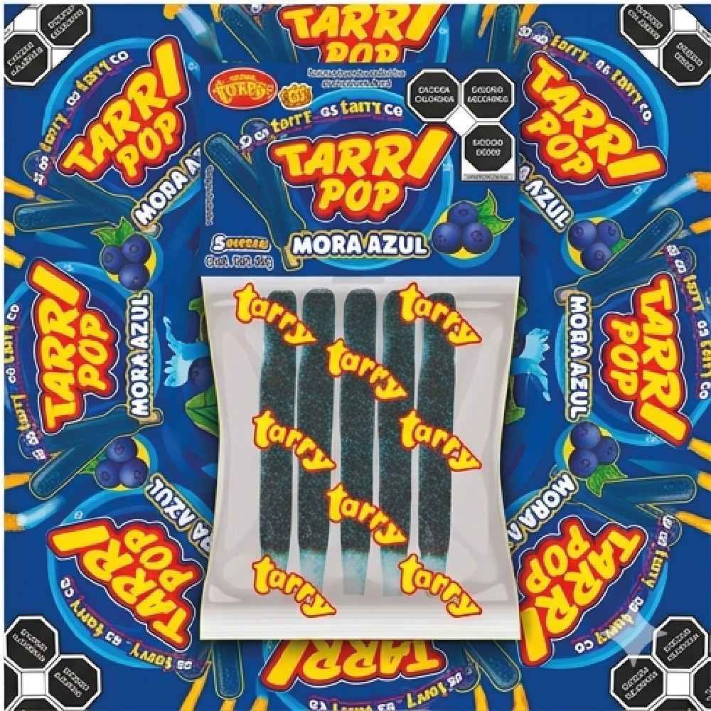 Tarry Pop Banderilla Mora Azul 3 Pack Total 15pz 180gr