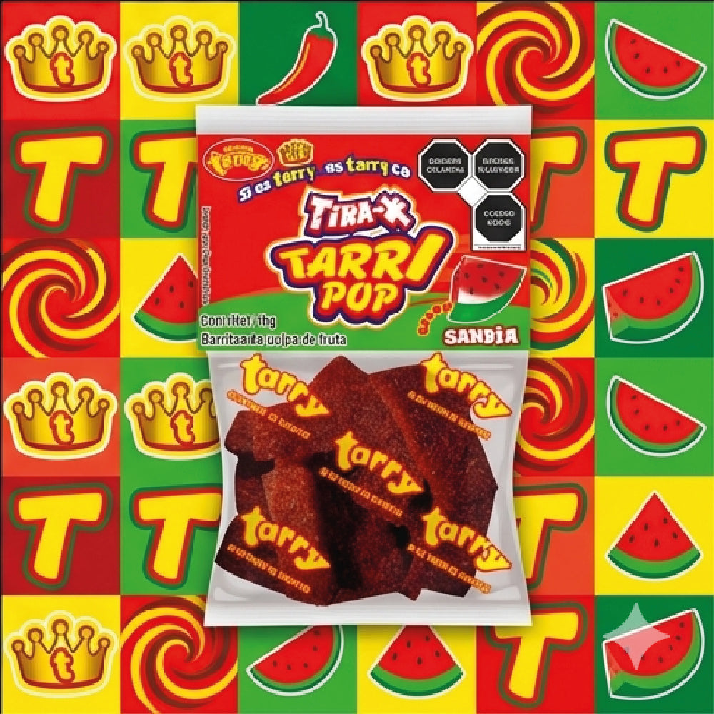 Tira-x Tarrypop Sandía Chile 4 Packs 280gr