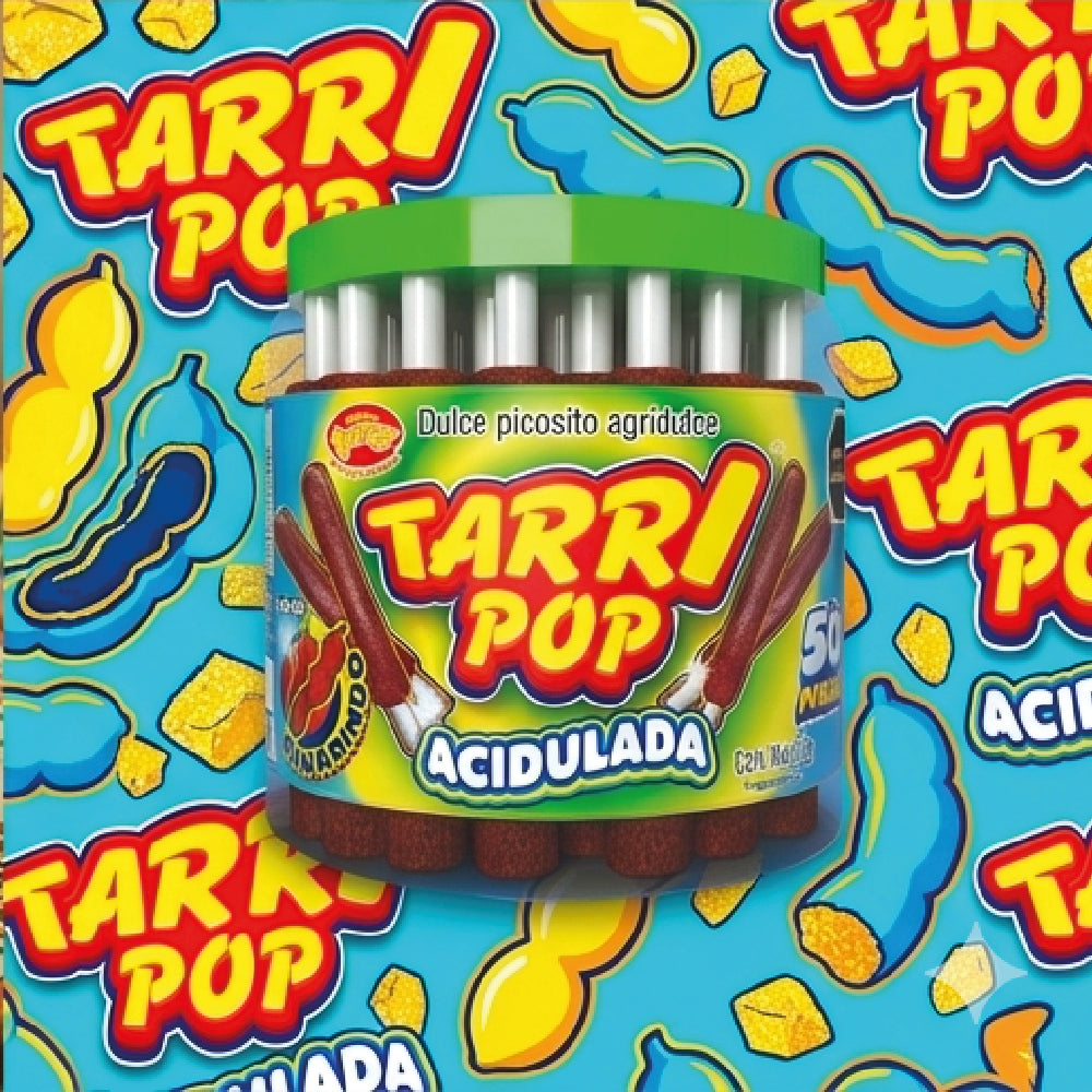 Tarrypop Vitrolero Banderilla Tamarindo Acidulado 50pz 540gr