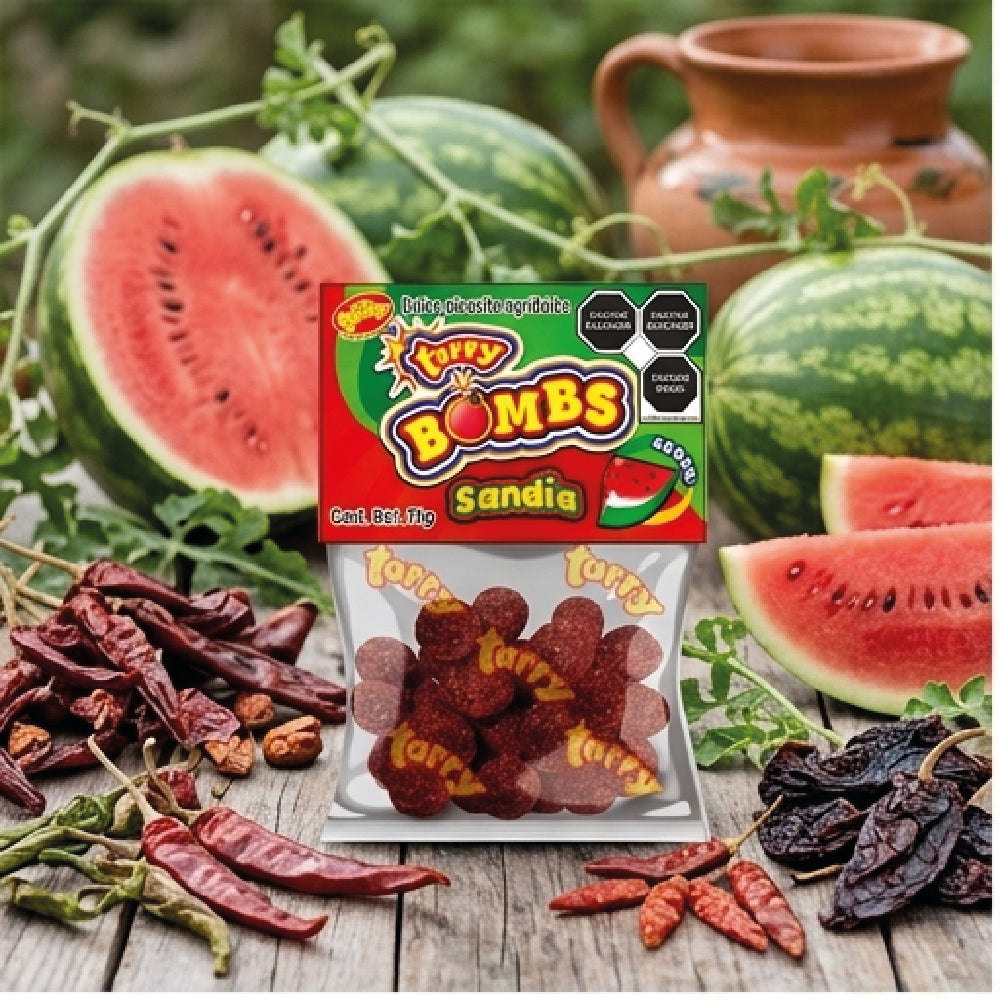 Tarry Bombs Sandia 4 Packs 280gr Bolitas Dulce Enchilado